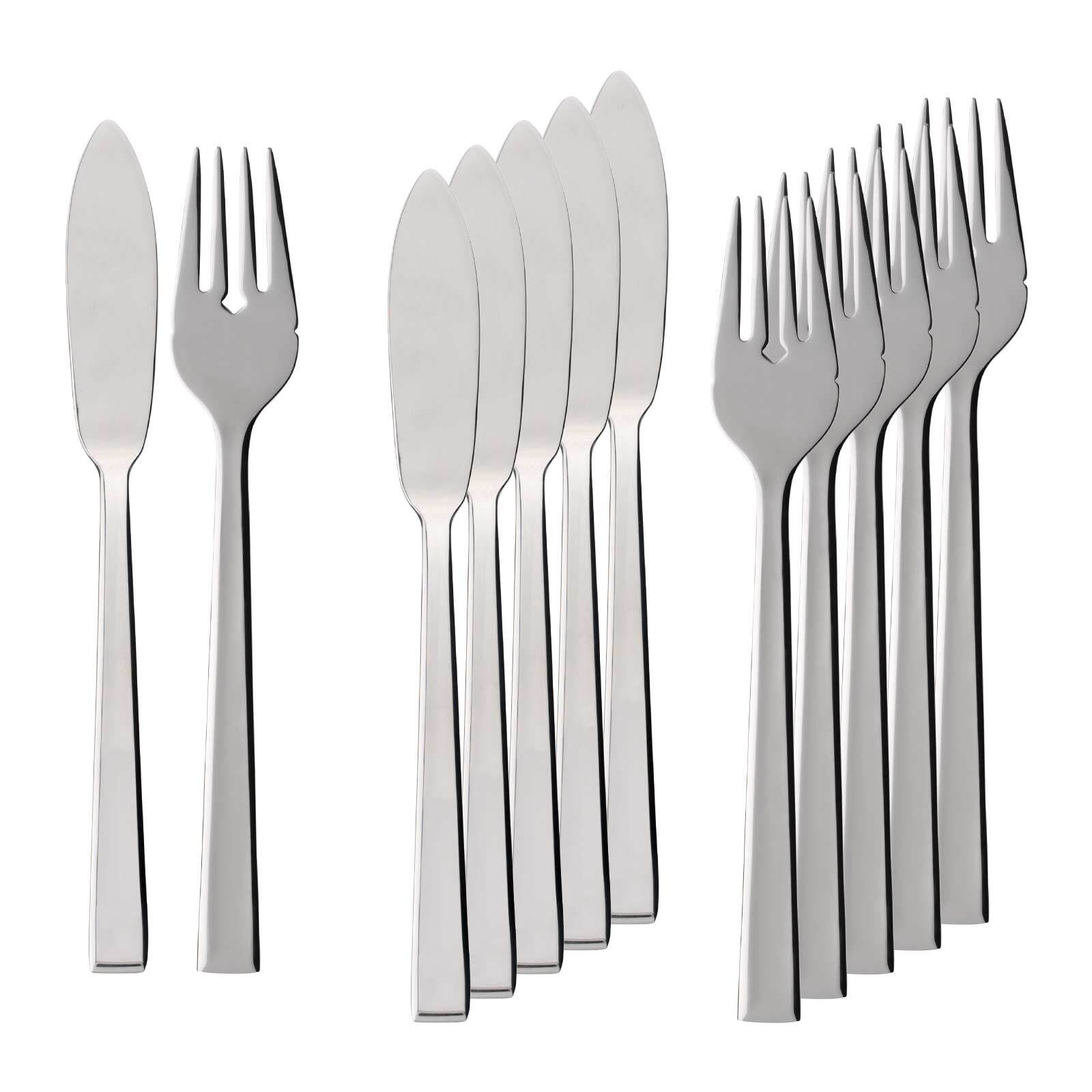 Villeroy & Boch Fischbesteck "Fischbesteck Victor 6er Set silber" Spülmaschinenfest