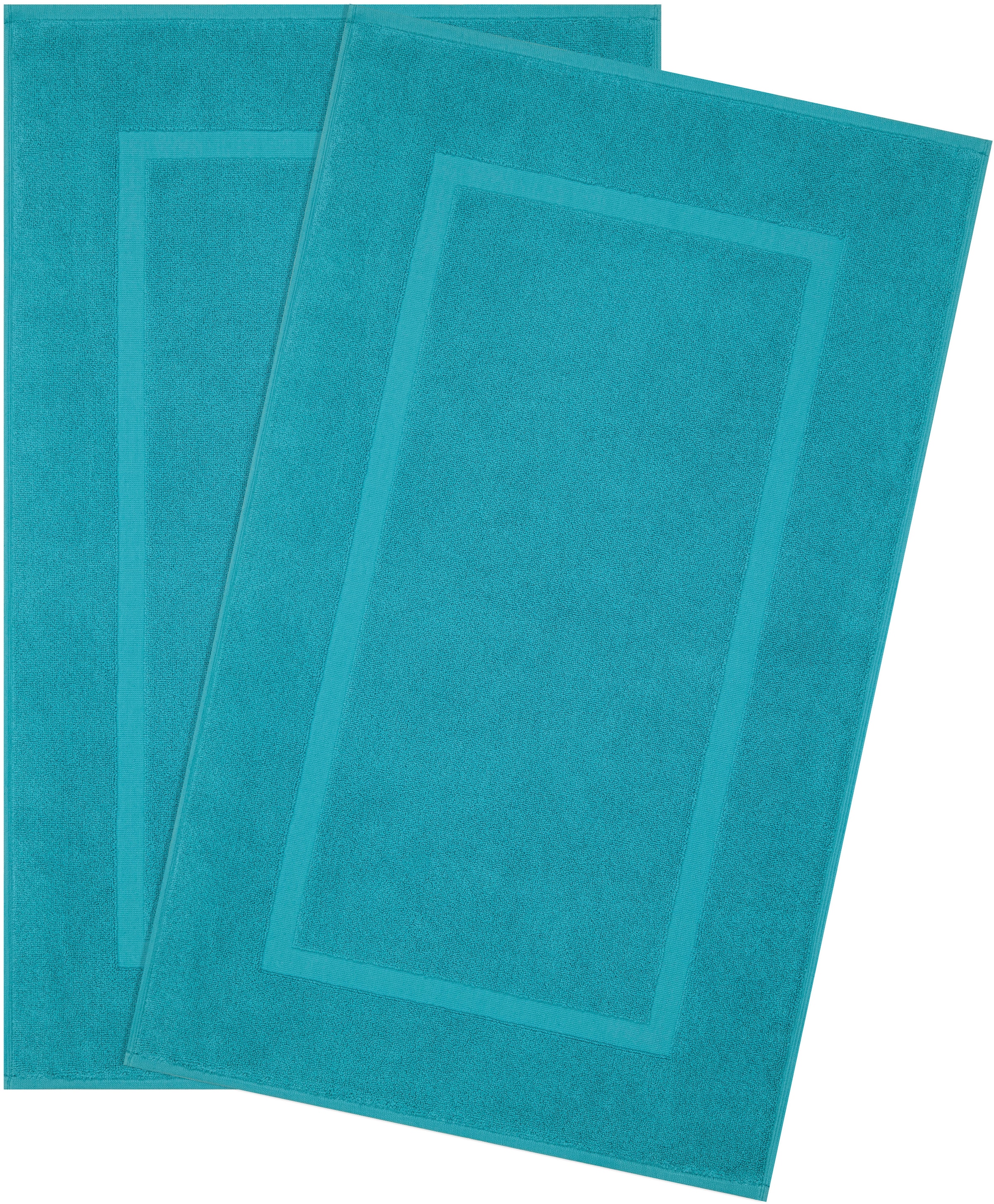 HAMMETEX "Hotelmatte, Duschvorleger" Höhe 5 mm rutschhemmend beschichtet beidseitig nutzbar 2-teiliges Set, einfarbig, 100% Baumwolle