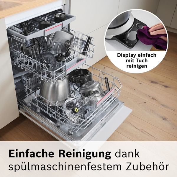 BOSCH Küchenmaschine »Serie 8, 9 Automatikprogramme, integrierte Waage, Timer, 6l Schüssel« Edelstahlschüssel, 3 Rührwerkzeuge spülmaschinenfest, 7 Stufen, 1800 W