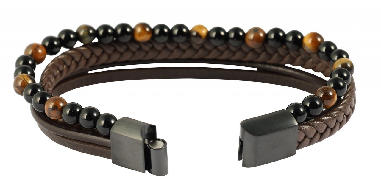 Adelia´s Edelstahlarmband »Herren Armband aus Edelstahl mit Onyx«