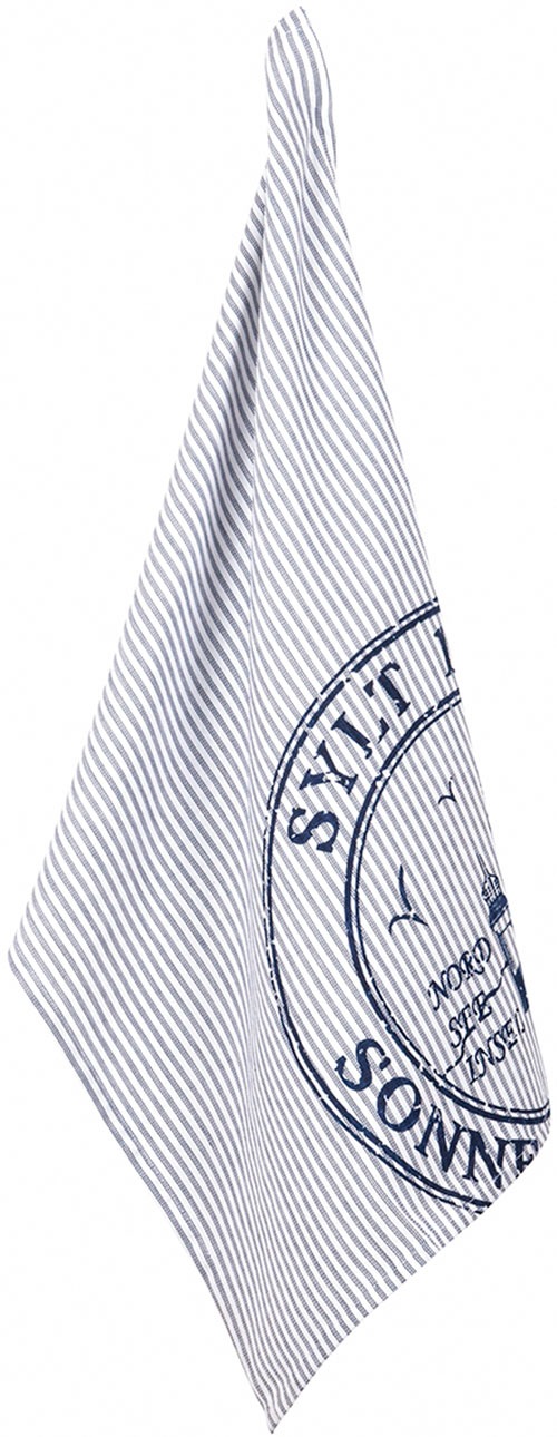PAD Geschirrtuch »OCEAN SYLT« 100% Baumwolle, 50x70 cm, maritim, gestreift, Schriftzug Sylt