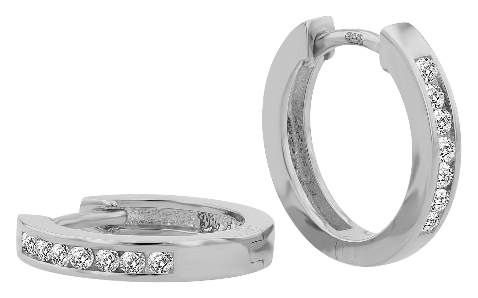 Adelia´s Klappcreolen "Damen Ohrringe – Klappcreole aus 925 Silber mit Zirk günstig online kaufen