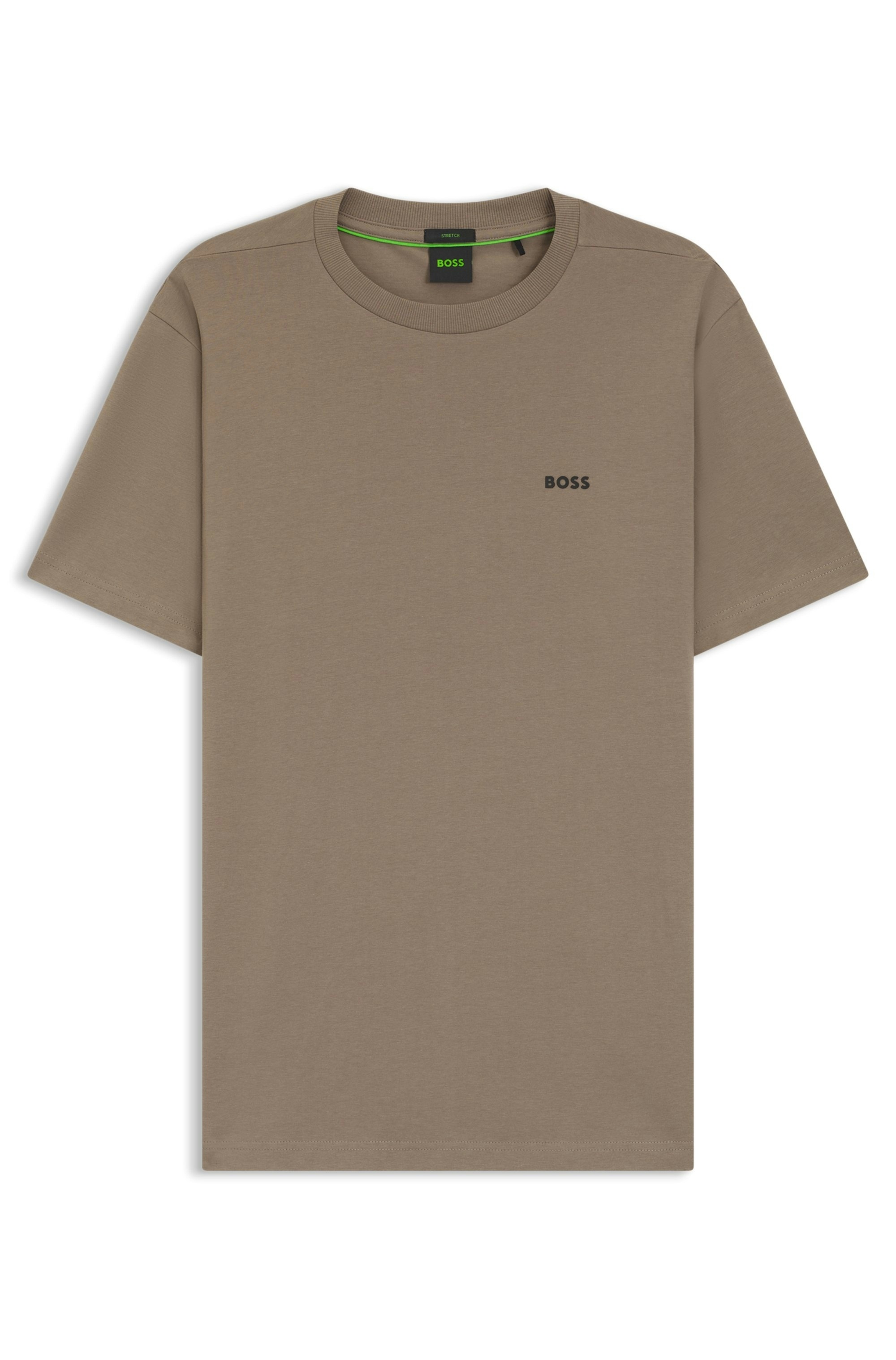 BOSS GREEN Rundhalsshirt "Tee" mit gummiertem Kontrast-Logo günstig online kaufen