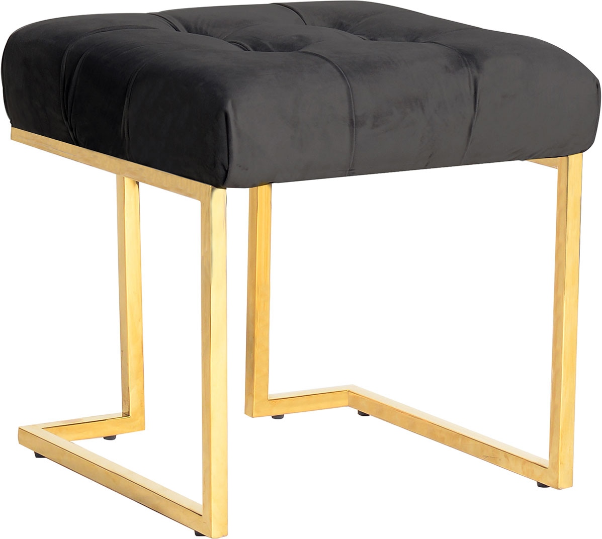 Kayoom Polsterhocker "Hocker Rarity 125, Edler Touch durch goldenes Gestell" 1 Stk. tlg. eckig, samtweich, gesteppt, mit Zierknöpfen, Edelstahlgestell