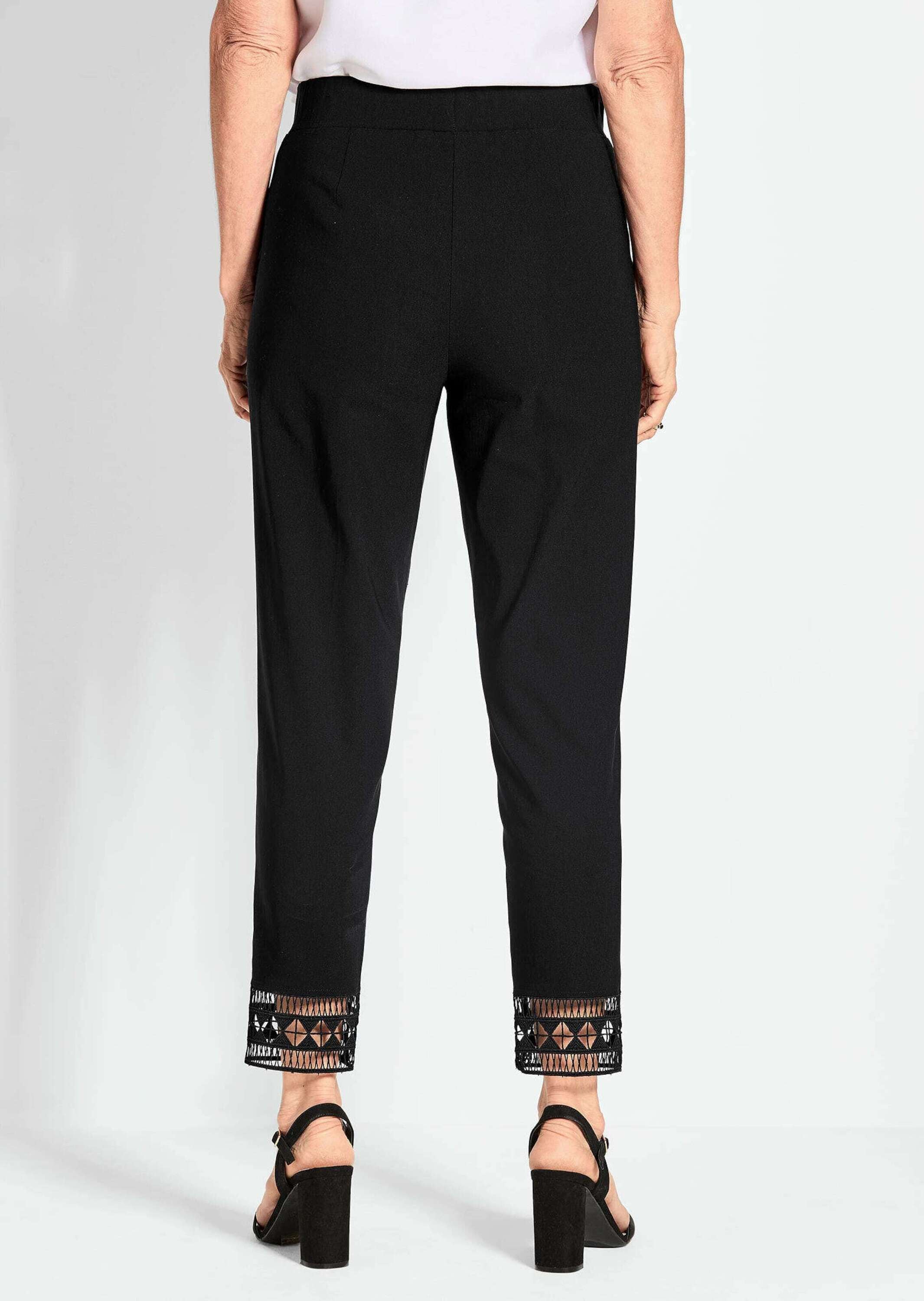 GOLDNER Schlupfhose »Freizeithose LOUISA mit Spitzenabschluss«