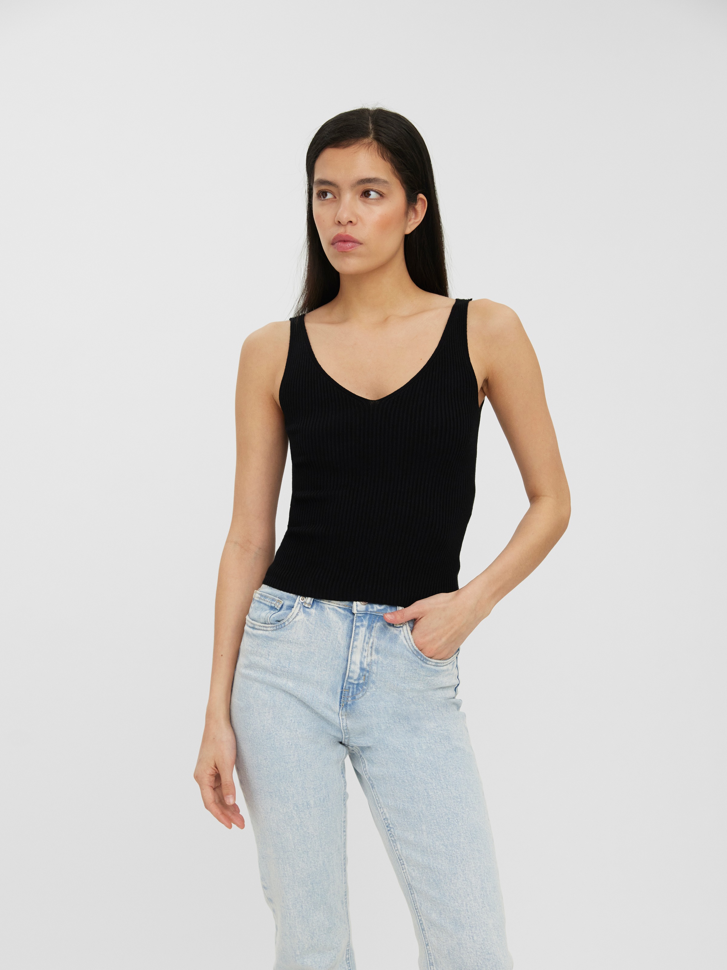 Vero Moda "VMGLORY SL RIB TOP" Viskosemischung günstig online kaufen