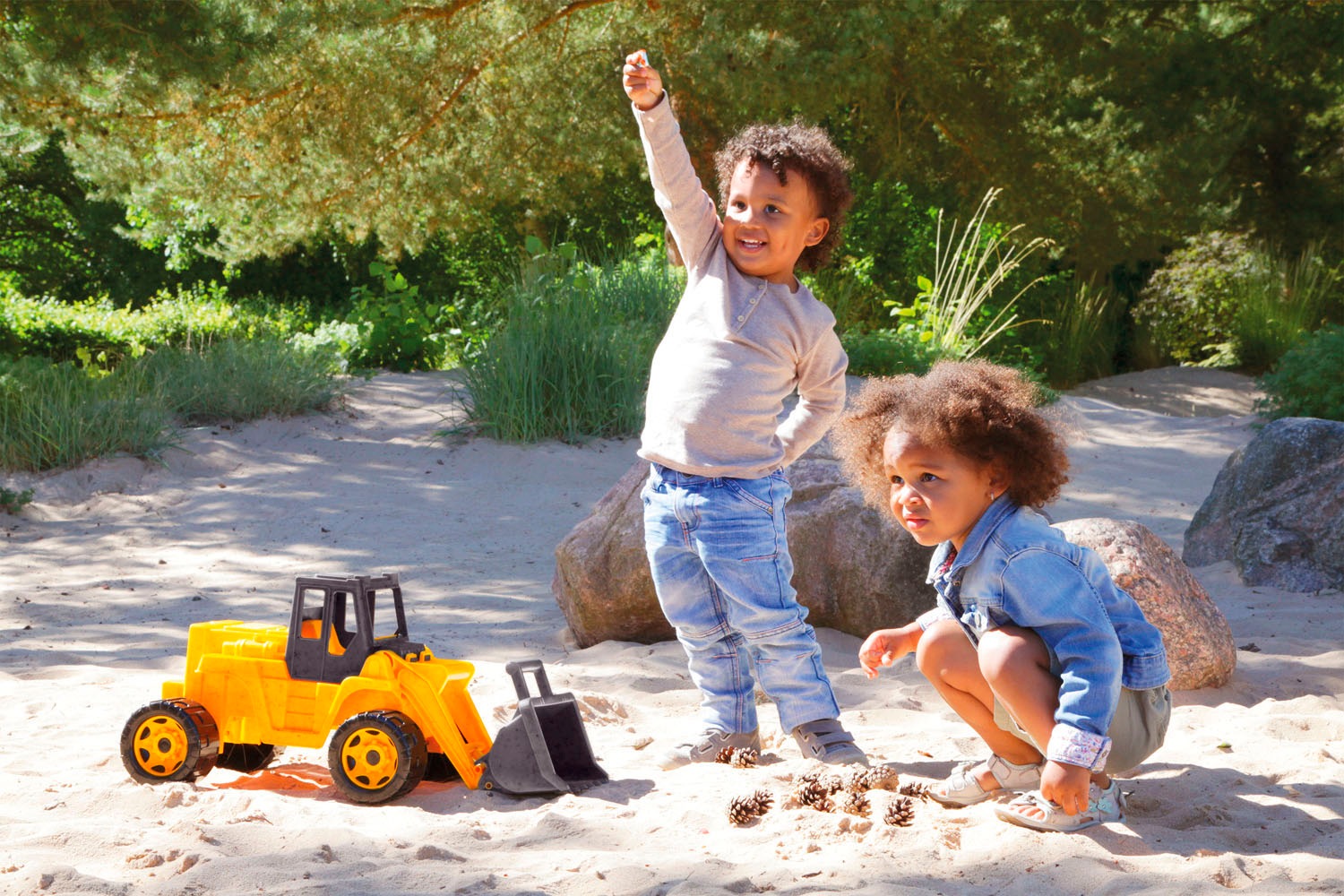 Lena® Spielzeug-Aufsitzbagger »Giga Trucks, Aufsitz-Schaufellader« Made in Europe