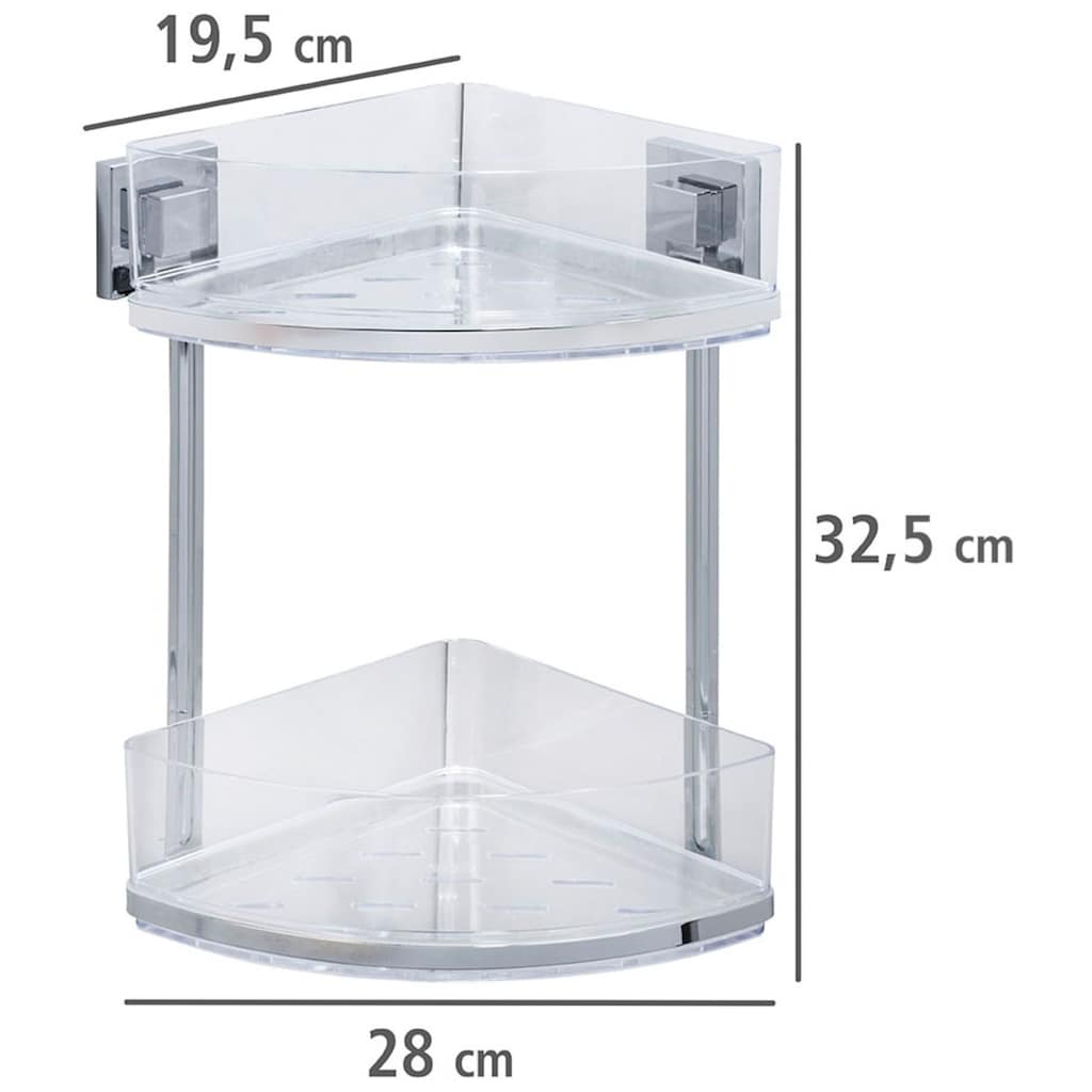 WENKO Eckregal »Vacuum-Loc Quadro«, 2 Etagen