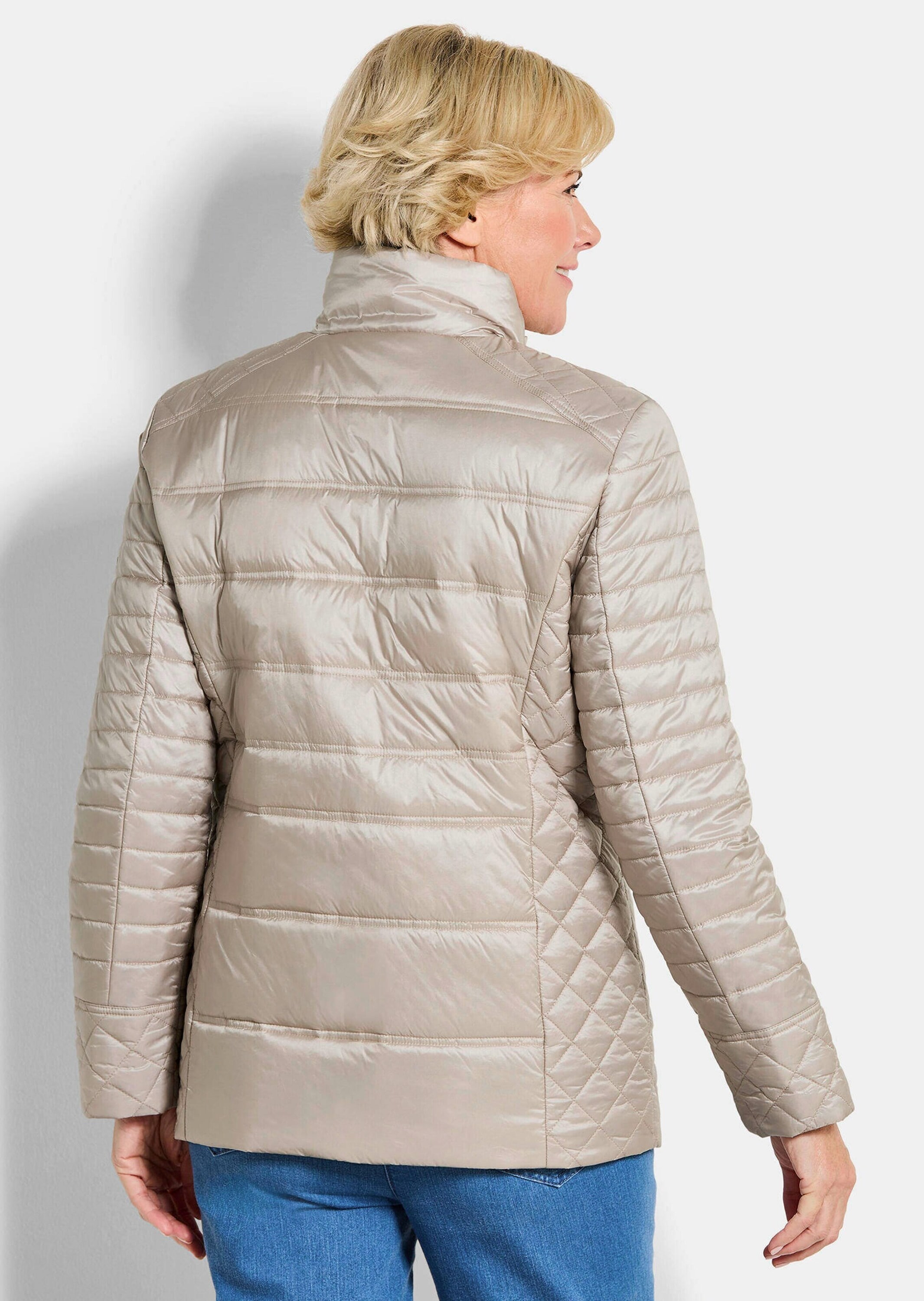 GOLDNER Steppjacke »Kurzgröße Übergangsjacke mit Muster-Mix« RV Taschen