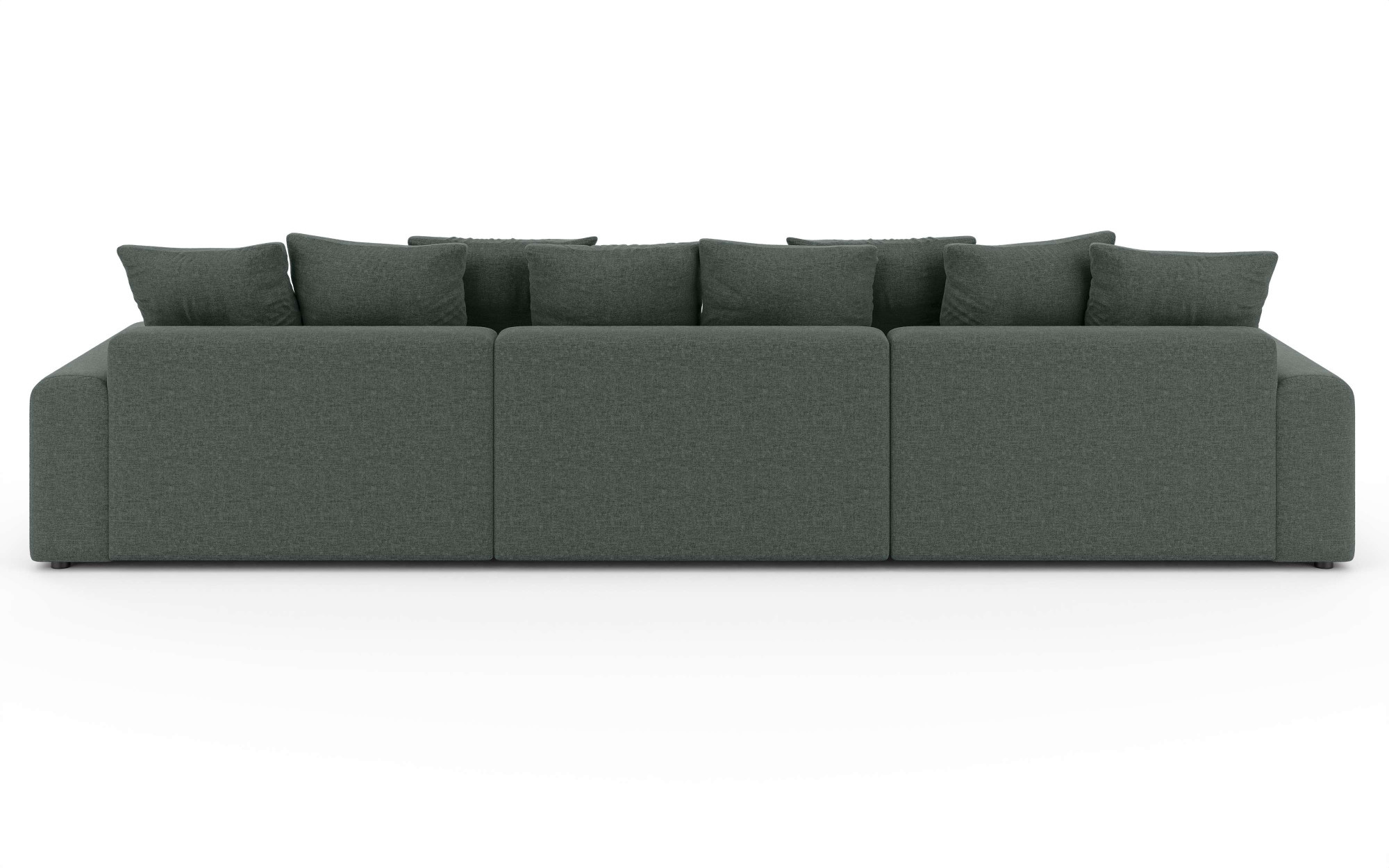 Home affaire Wohnlandschaft »LAKESIDE mit Bettfunktion und Bettkasten, Maße B/T/H: 332,5/142/84 cm«, U‑Form mit vielen Kissen und Wellenunterfederung