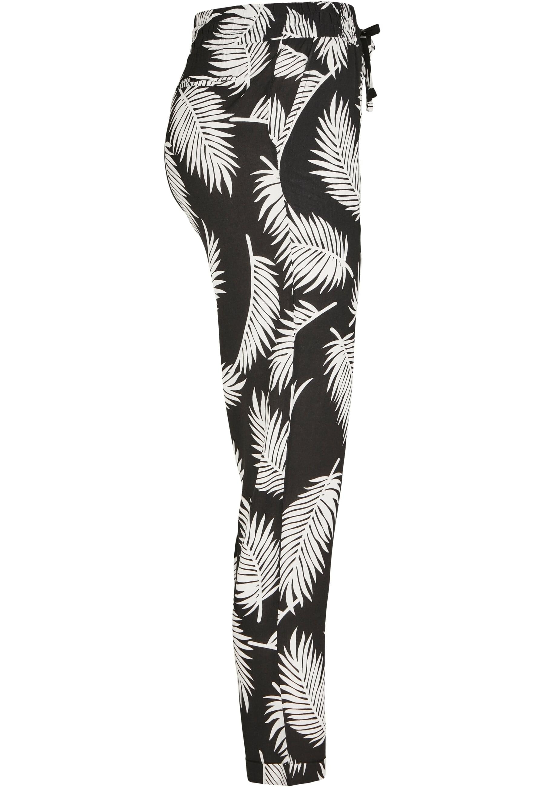 URBAN CLASSICS Stoffhose »Urban Classics Damen Ladies Elastic Waist AOP Pants«, (1 tlg.)