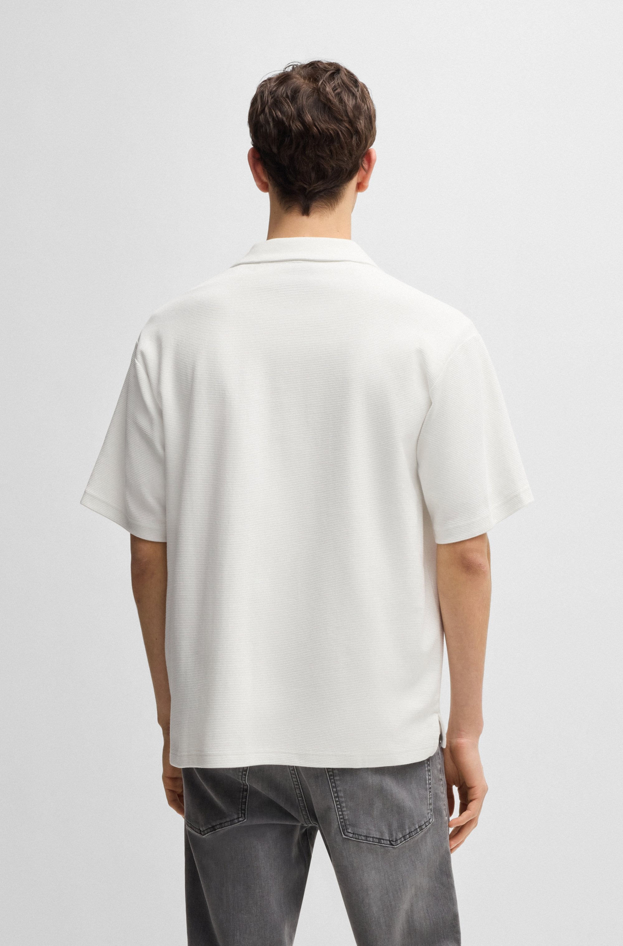 BOSS ORANGE Kurzarmshirt »Pe_waffleshirt«, mit Ton-in-Ton Logo