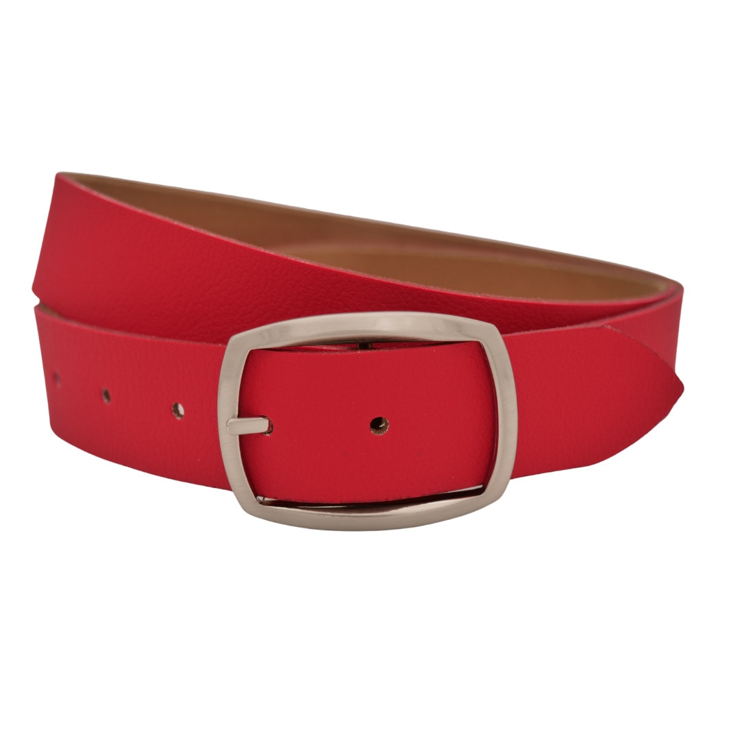 Ledergürtel ANNAMATONI "AnnaMatoni Ledergürtel Lui Ledergürtel Lui", Damen, Gr. TW105 - 120cm Gesamtlänge, rot (rot 350), 100% Leder, Gürtel Ledergürtel