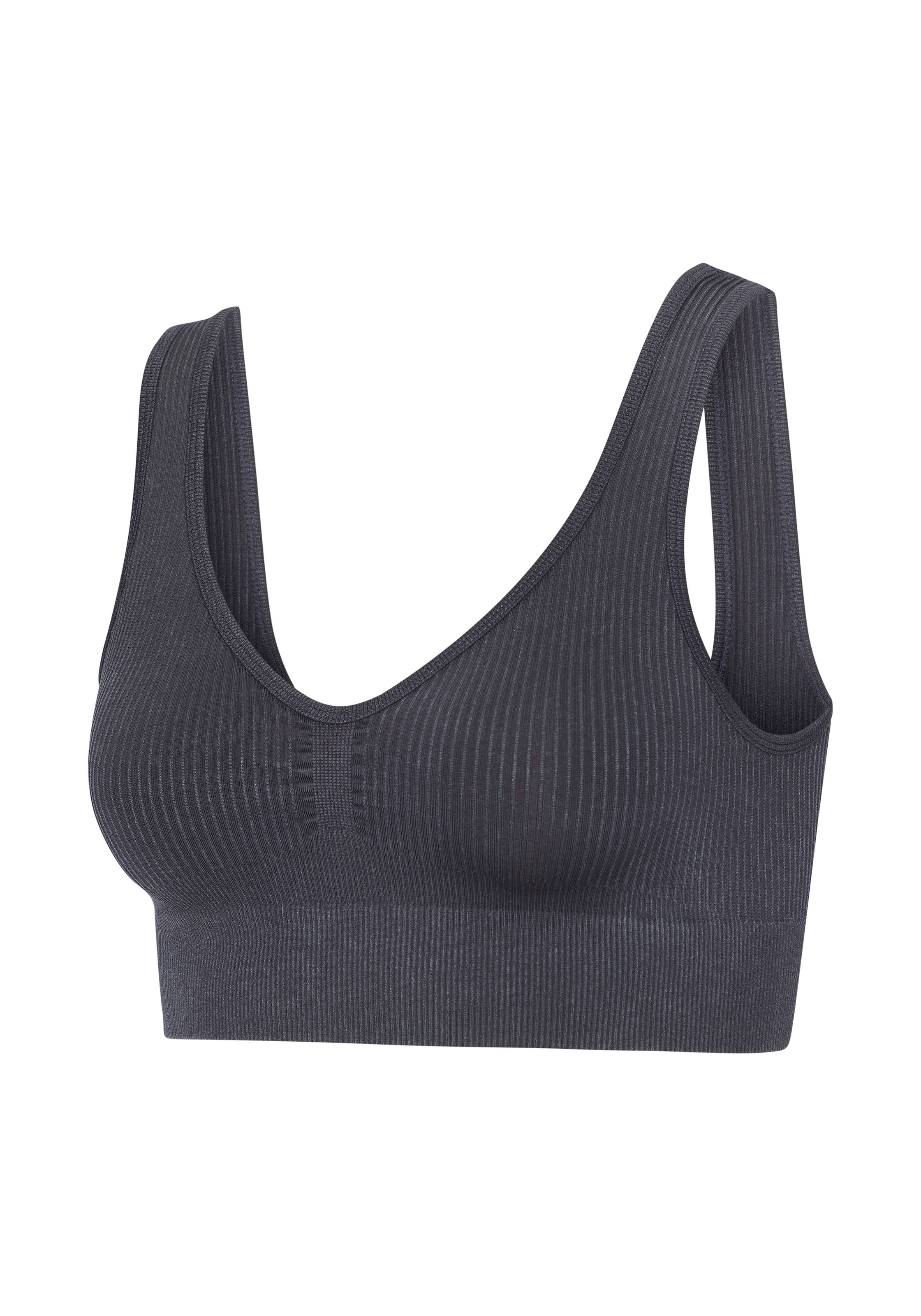 LASCANA ACTIVE Sporttop, mit Rippstruktur und abgerundeten V-Ausschnitt