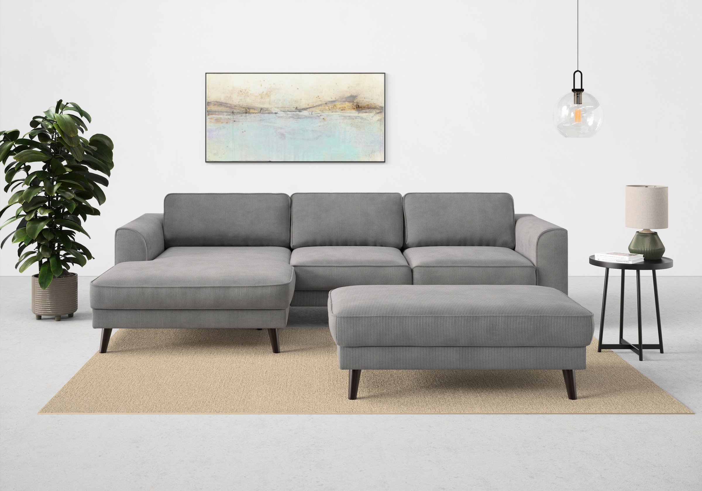 TRENDMANUFAKTUR Ecksofa »Lumber Jack, elegantes Designsofa, zeitlos modern, hoher Sitzkomfort«, wahlweise mit Bettfunktion u. Bettkasten, L-Form