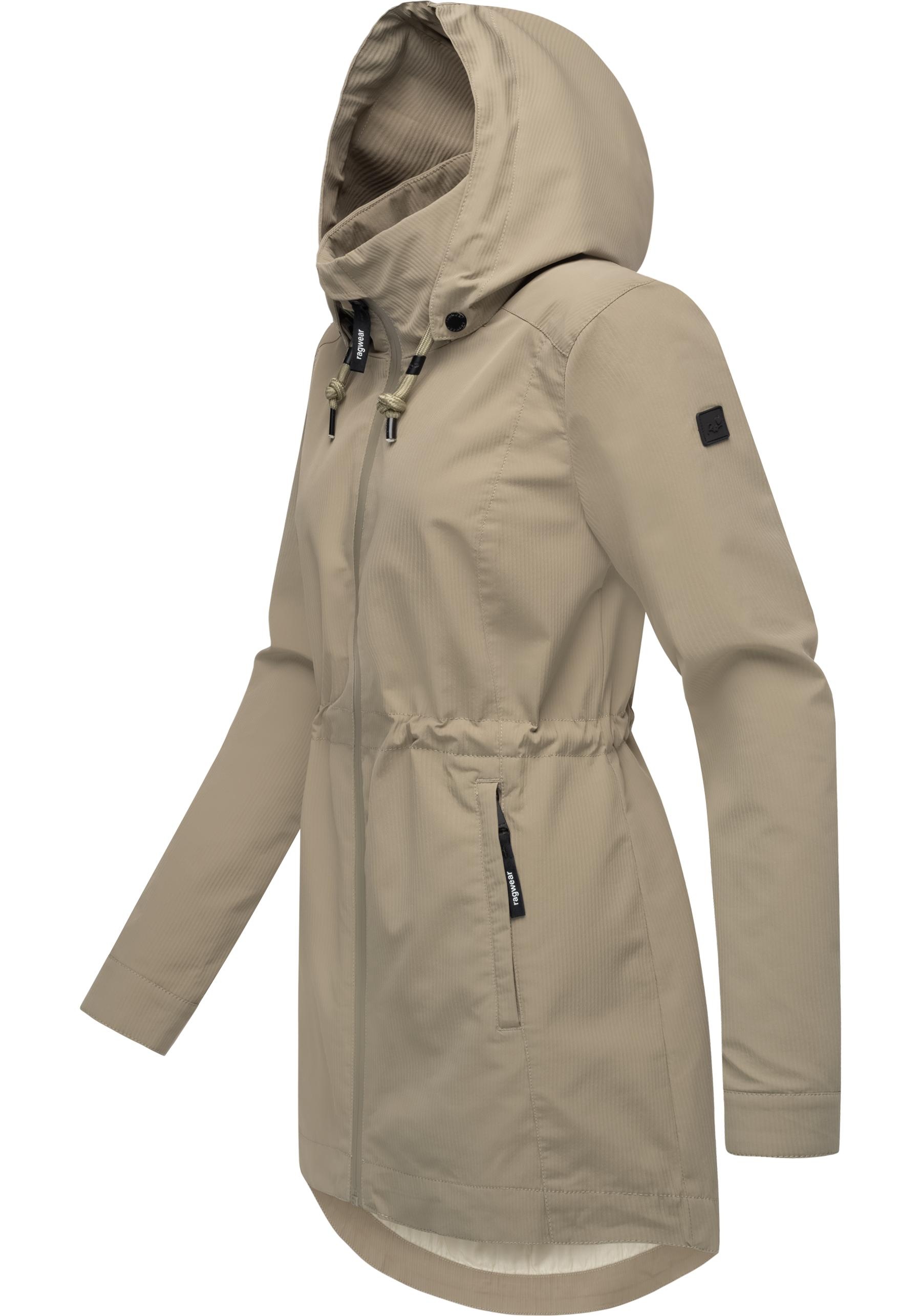 Ragwear Kurzmantel »Dakkota B«, Übergangsjacke wasserdicht mit feiner Rillenstruktur