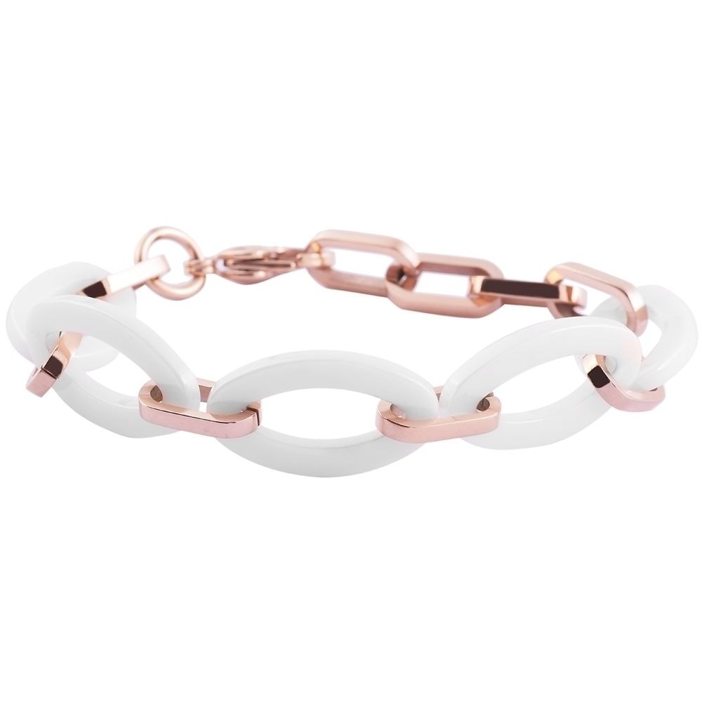 ADELIA ́S Damen Gliederarmband "Damen Armband – Gliederarmband aus Keramik 21 cm", 21cmweiß, Armbänder, Ein Geschenk, das Freude macht