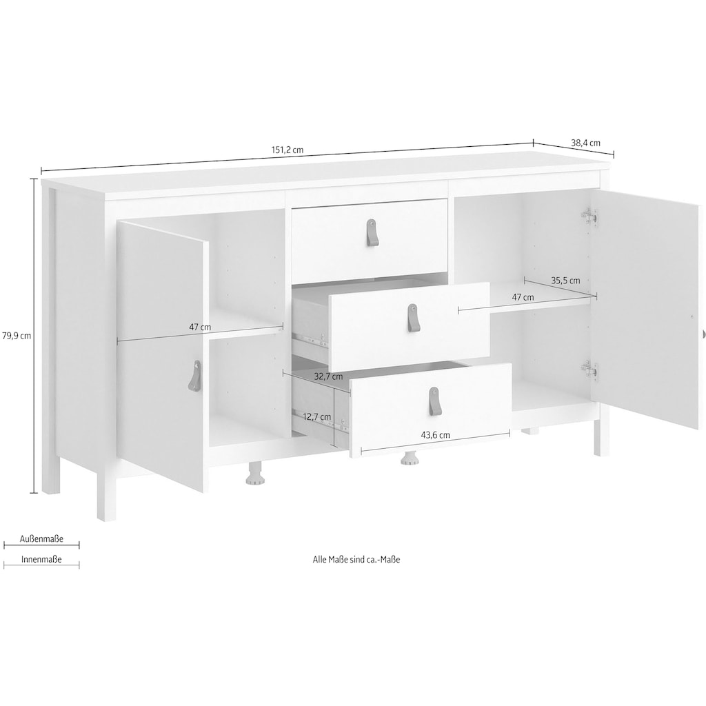 Home affaire Sideboard »Madrid«, pflegeleichte Folienbeschichtung, mit vielen Stauraummöglichkeiten