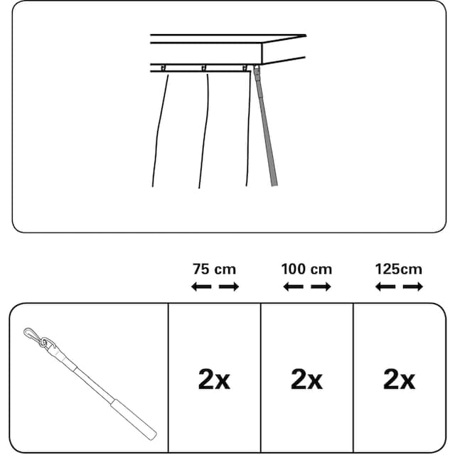 GARDINIA Schleuderstab »Kunststoff mit Metallhaken«, (Set, 2 St.), Serie  Flächenvorhang-Technik Atlanta 3-läufig kaufen | BAUR