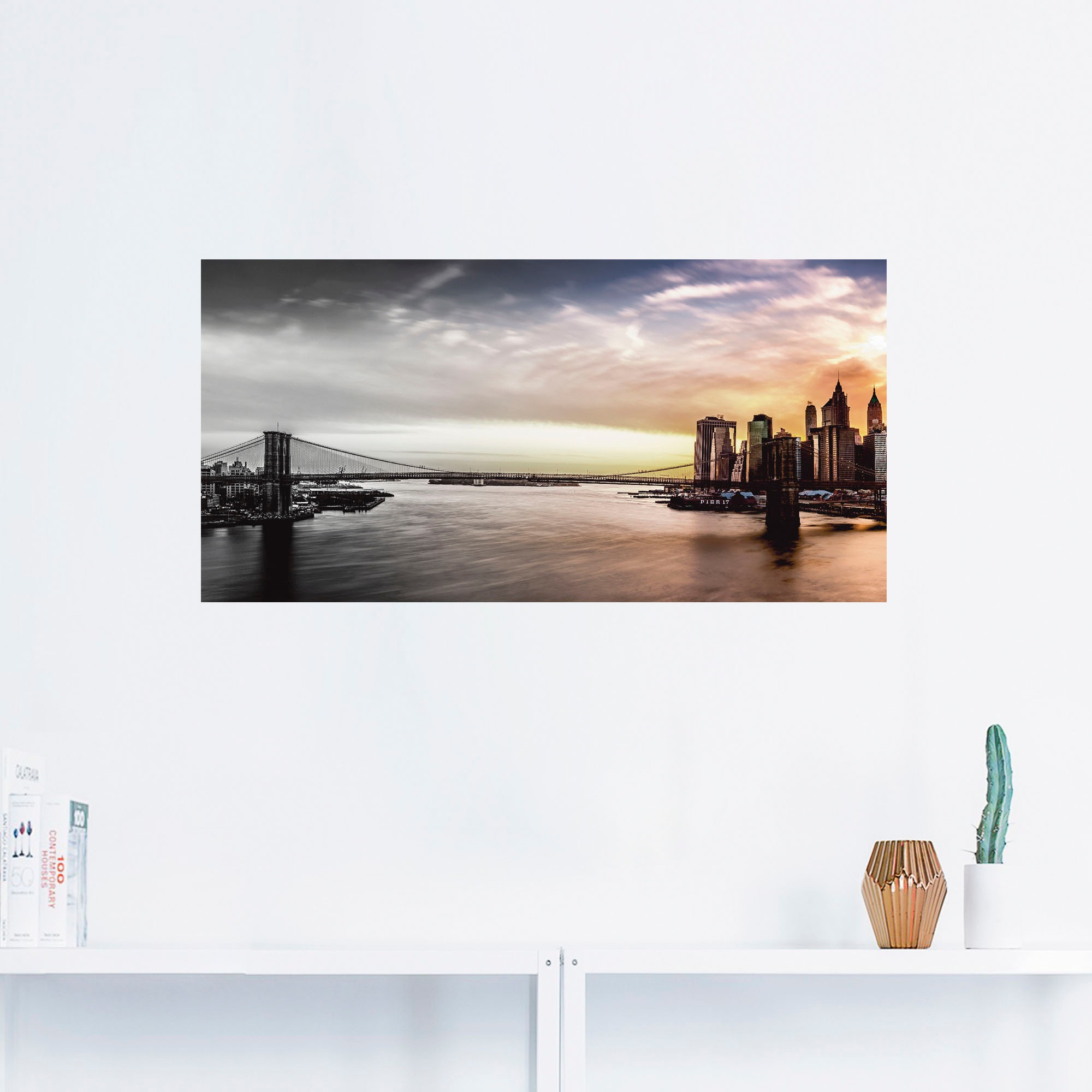 Artland Wandbild "Brooklyn Bridge Panorama", Amerika, (1 St.), als Leinwand günstig online kaufen