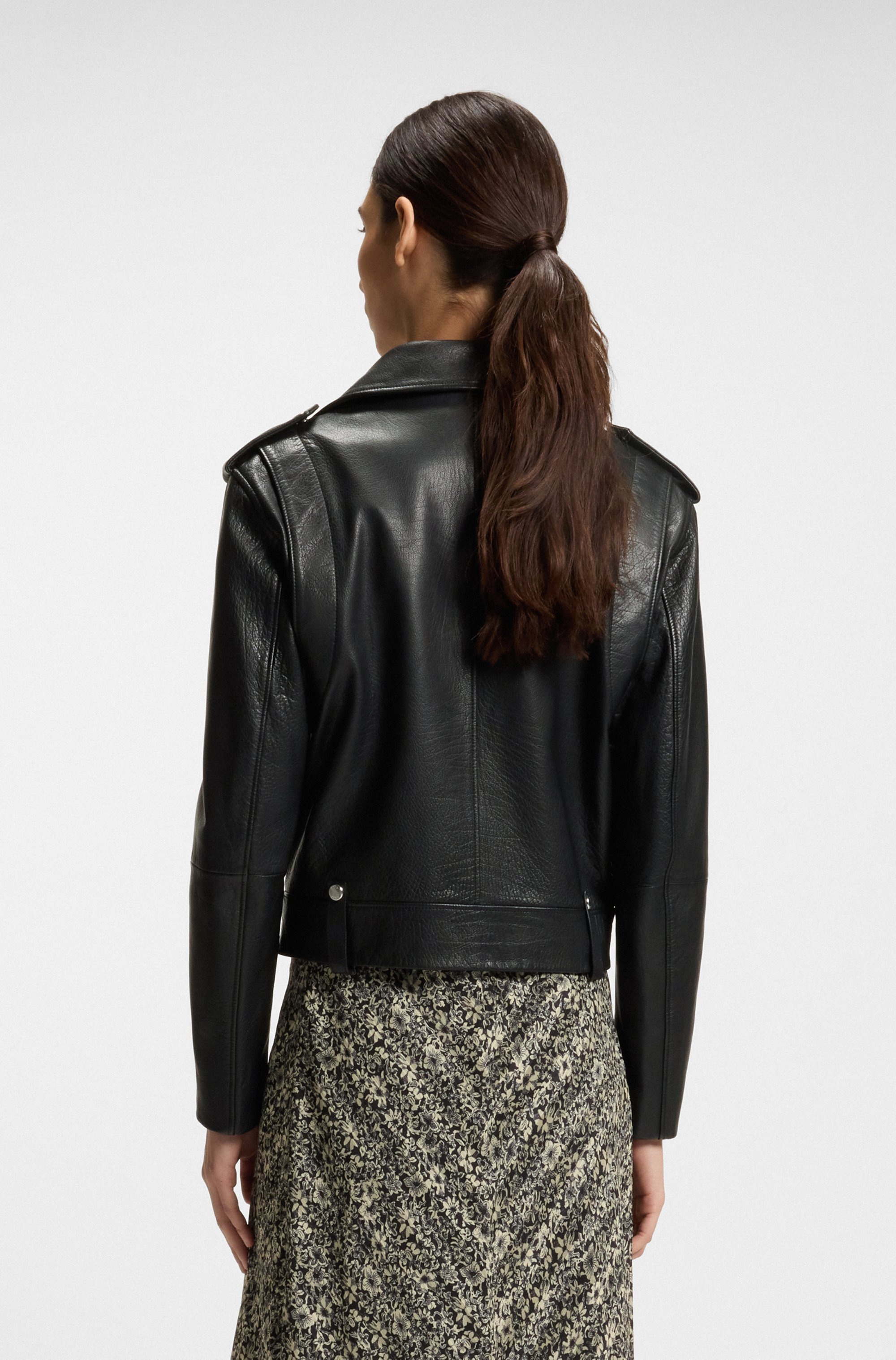 BOSS ORANGE Lederjacke "Sandy Premium Damenmode", mit genarbter Struktur günstig online kaufen