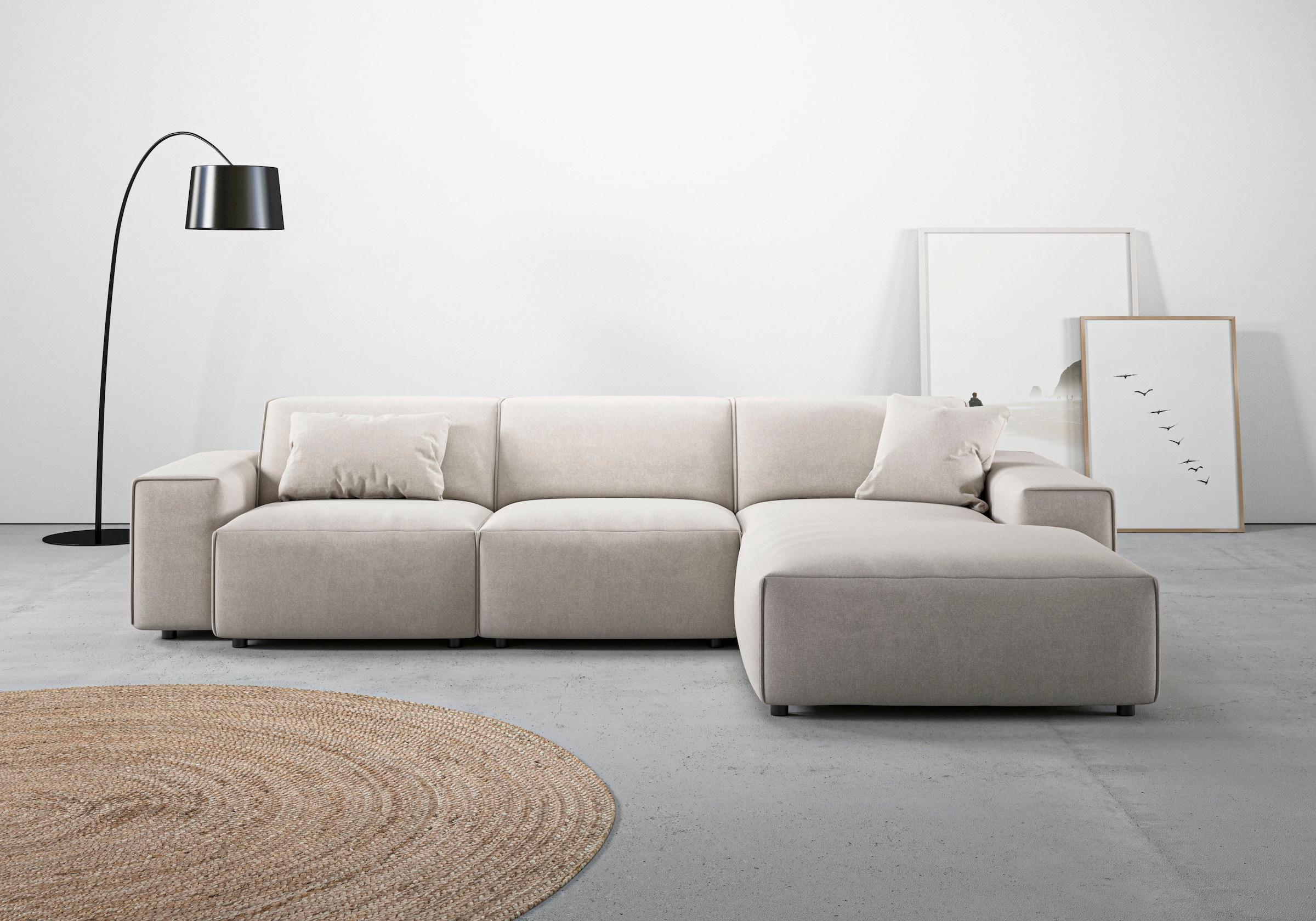 Home affaire Ecksofa "Glimminge auch in Breitcord, Feincord, Bouclé + Easy care-Bezug" L-Form, Breite 294, Zierkissen