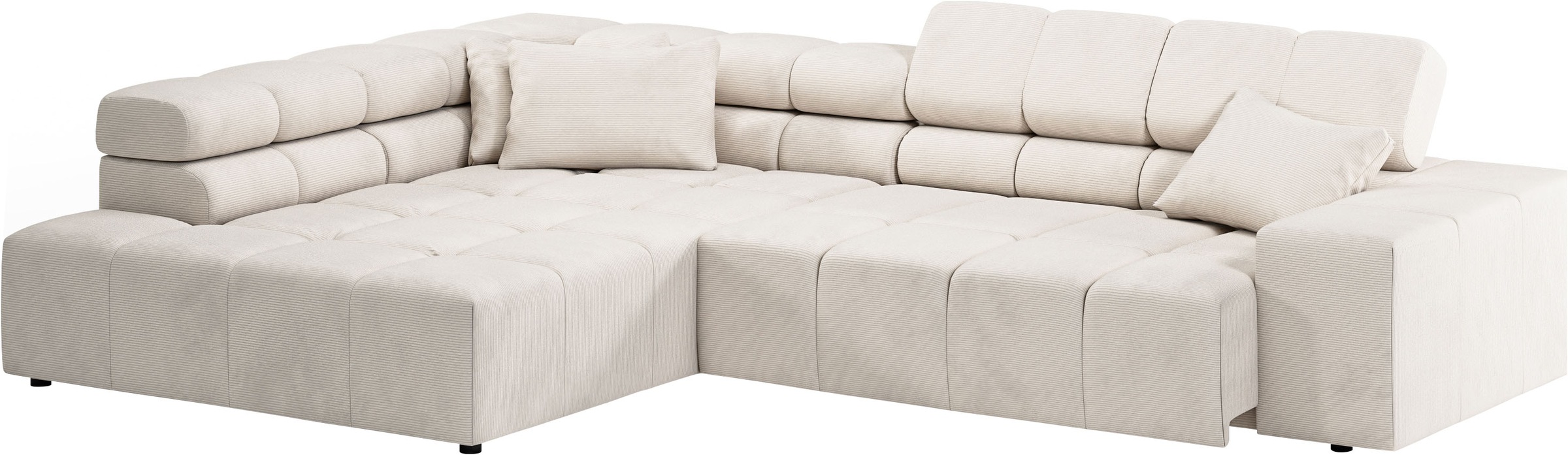 INOSIGN Ecksofa »Ancona incl. Kopfteilverstellung, Breite 319cm, L-Form«, wahlweise motorische Sitztiefenverstellung, auch in Cord + Easy Care