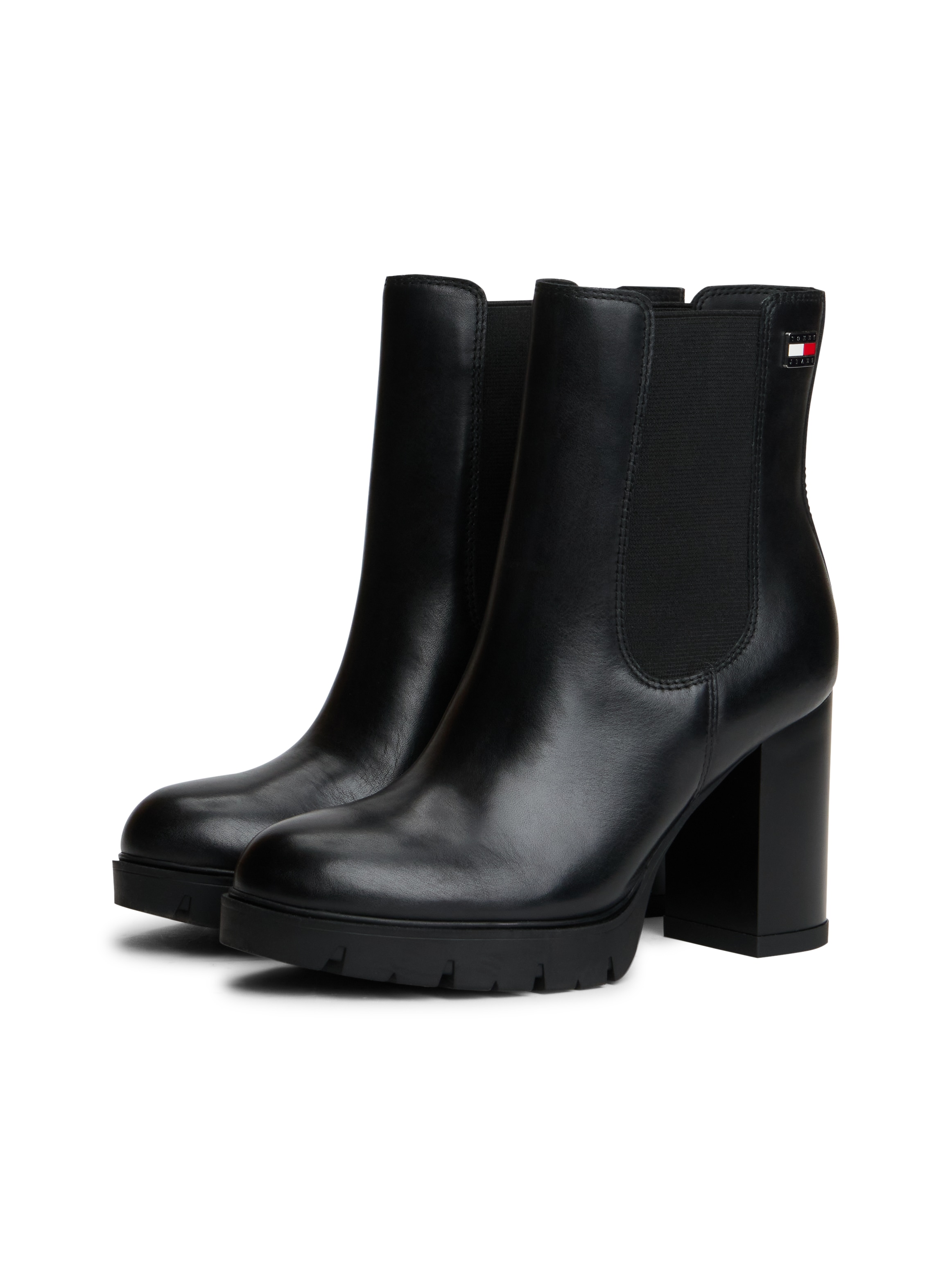 Tommy Jeans Chelseaboots »TJW CHELSEA HIGH HEEL BOOTS«  Ankle Boots, Plateaustiefeletten mit Stretcheinsatz und Logoflagge