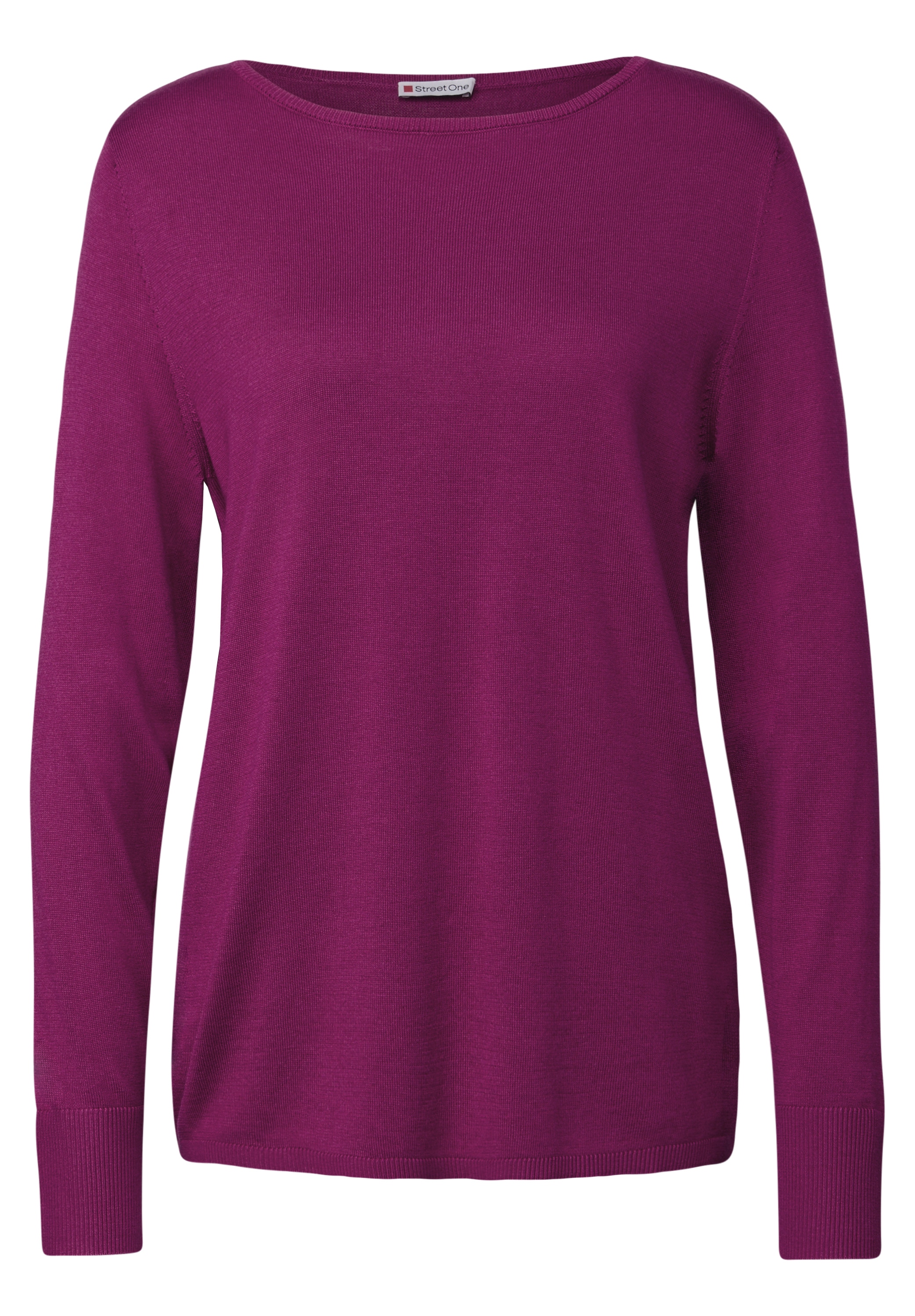 STREET ONE Strickpullover, aus elastischem Materialmix