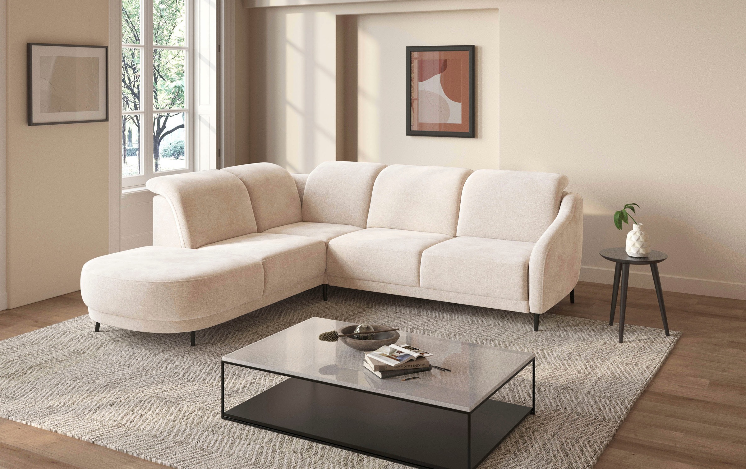 sit&more "Blues L-Form" wahlweise mit Klapptisch und USB günstig online kaufen