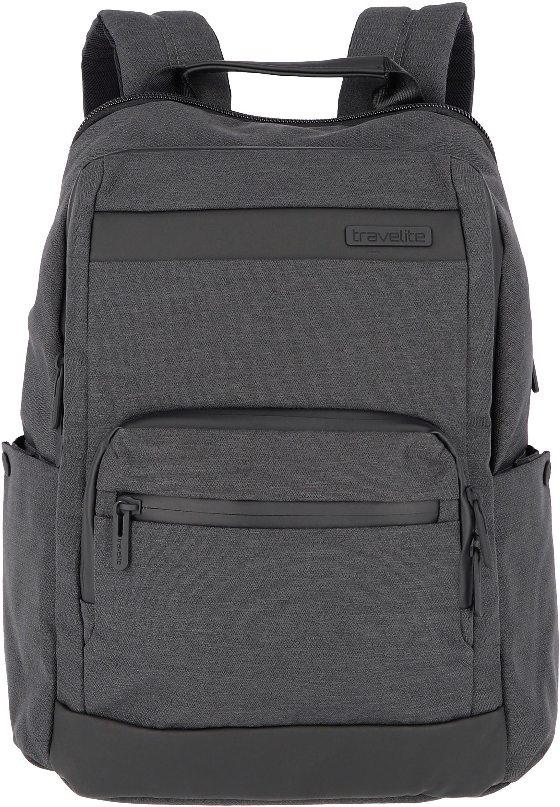 travelite Rucksack »Meet, 41 cm, anthrazit«, Arbeitsrucksack Schulrucksack 15,6-Zoll Laptopfach Volumenerweiterung