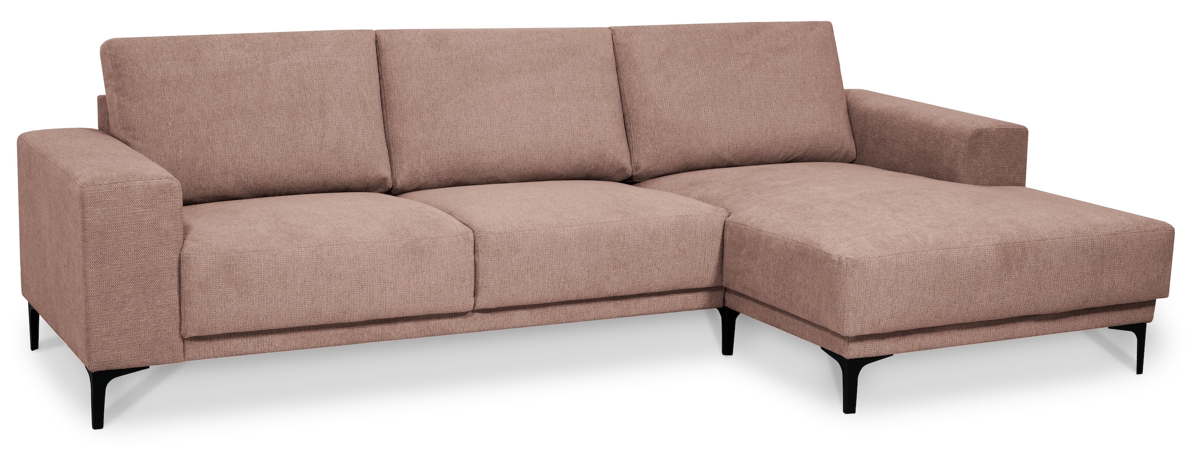 Places of Style Ecksofa »Xander, L-Form,«, Breite 280 cm, Soft-Touch Chenille, schwarze Metallfüßen