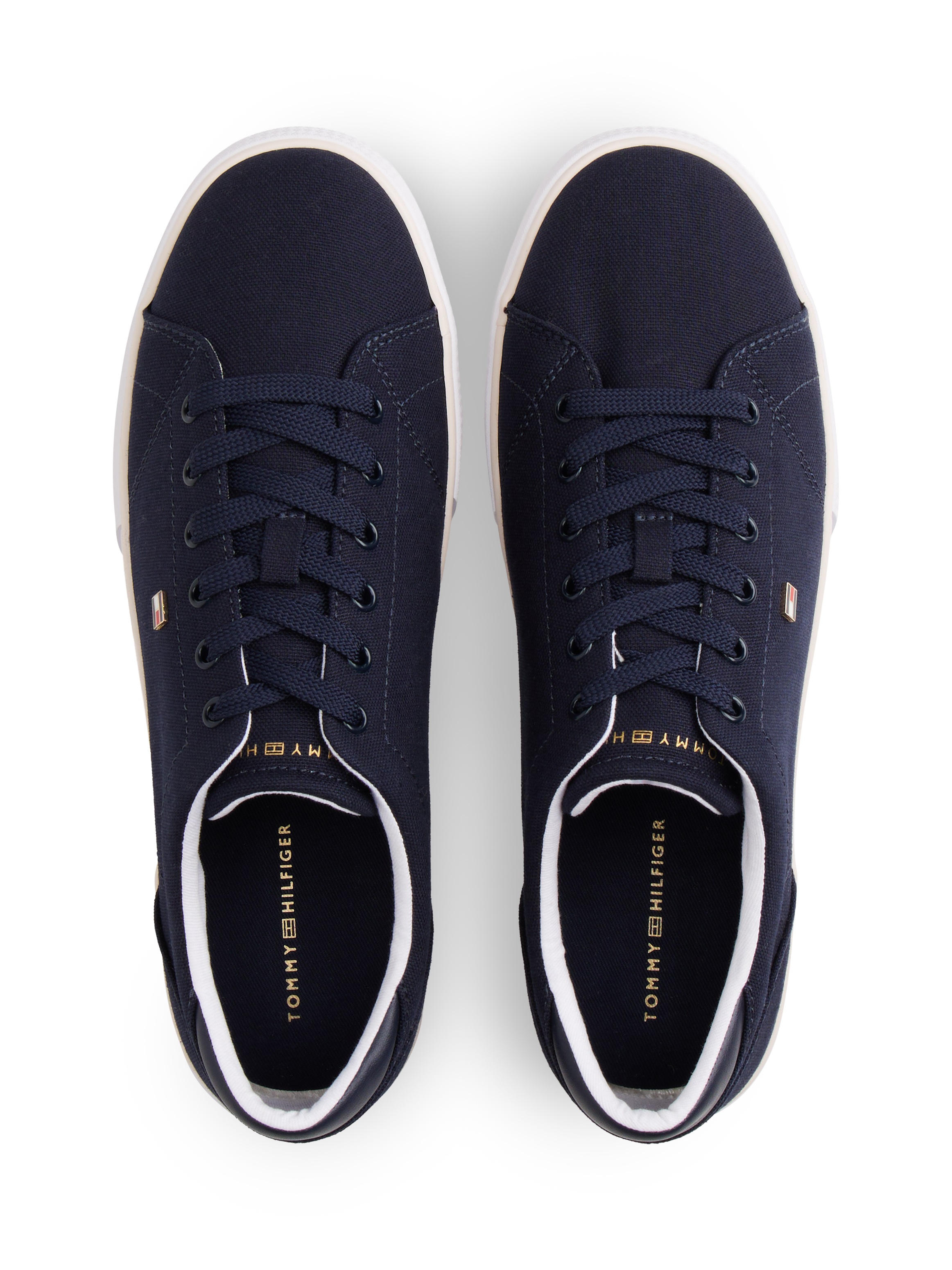 Tommy Hilfiger Plateausneaker »TH LOW PROFILE VULC CANVAS«  Halbschuh, Schnürer, Freizeitschuh mit gepolstertem Schaftrand