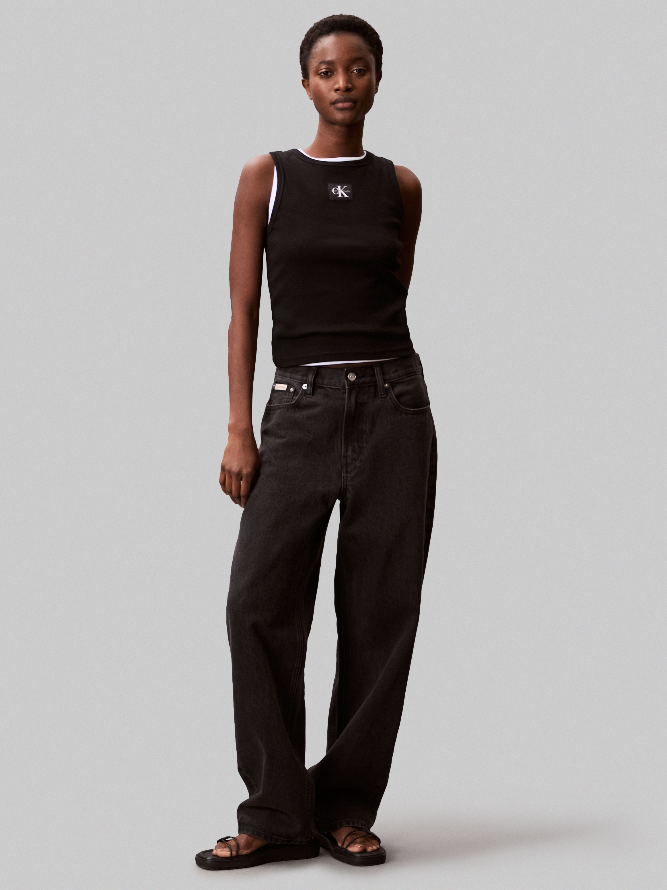 Calvin Klein Jeans Tanktop »A - WVN LBL 2X2 CTTN«, Mit Rundhalsausschnitt