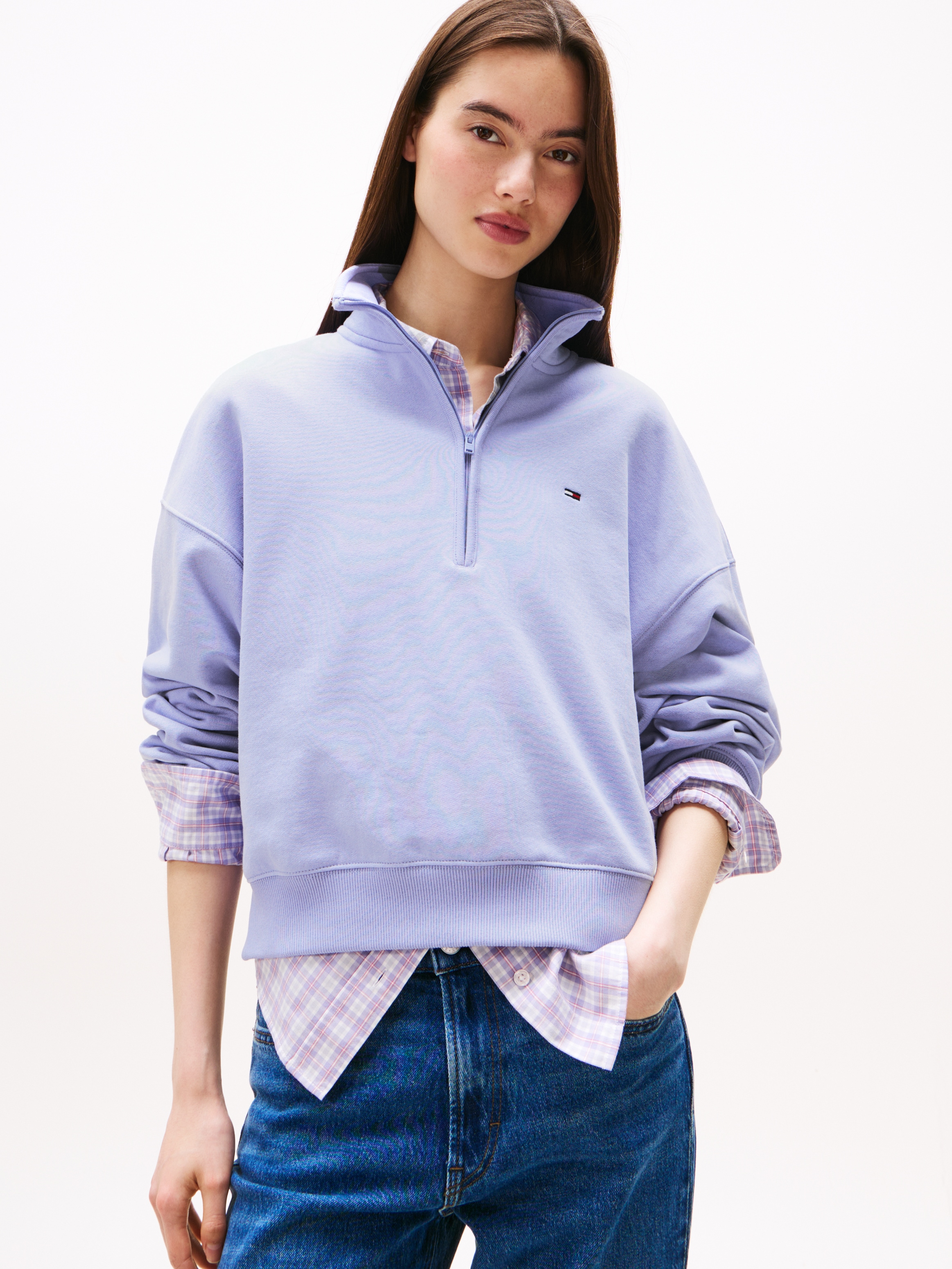 Tommy Jeans Sweatshirt "TJW BXY S-FLAG 1/4 ZIP" günstig online kaufen