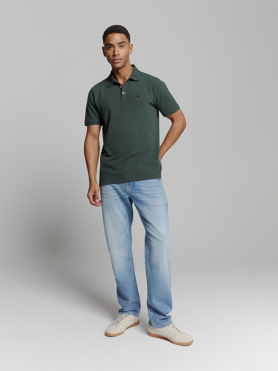 NO EXCESS Poloshirt »No Excess Poloshirt Polo Pique Garment Dyed«