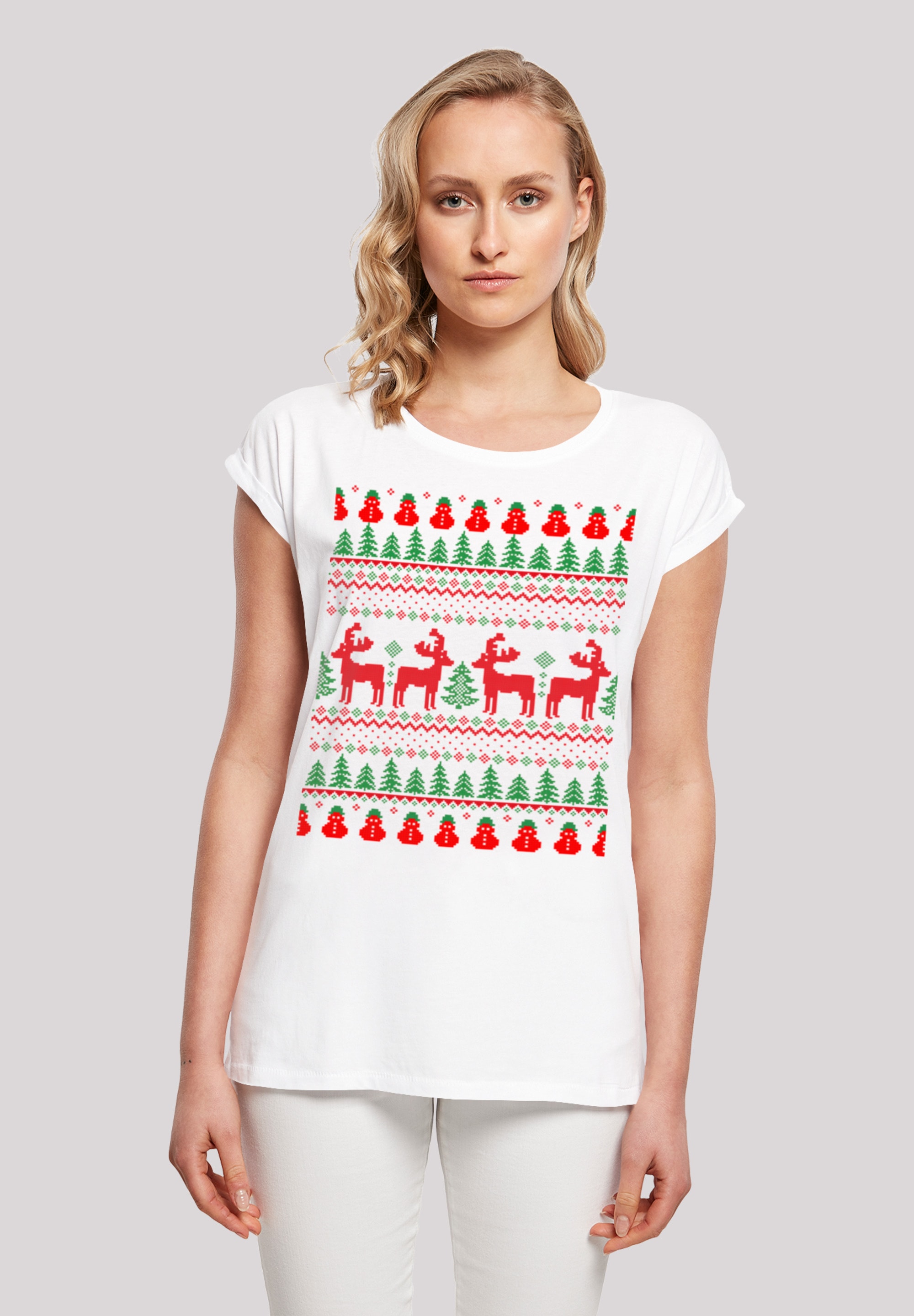 F4NT4STIC T-Shirt "Christmas Reindeers Weihnachten Muster", Print günstig online kaufen