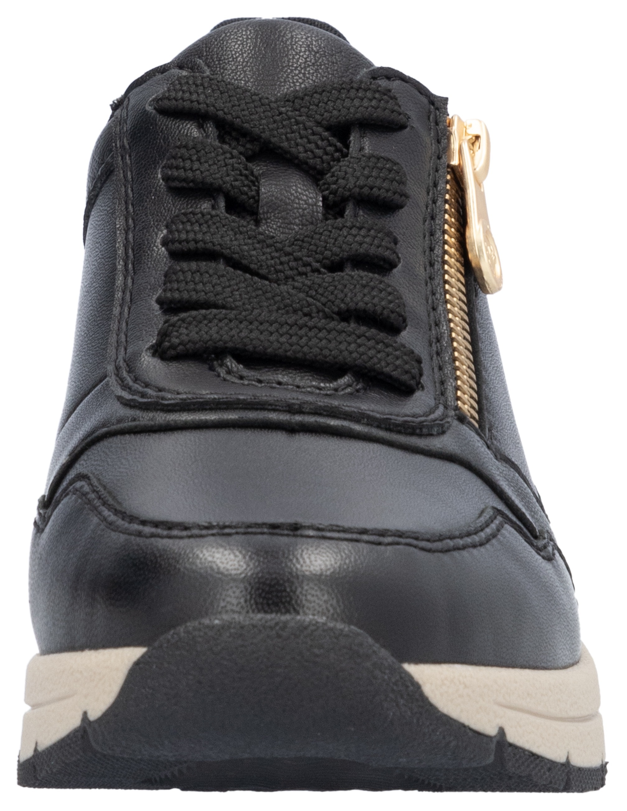 Rieker Wedge Sneaker Women's Black Leather Size 42 3