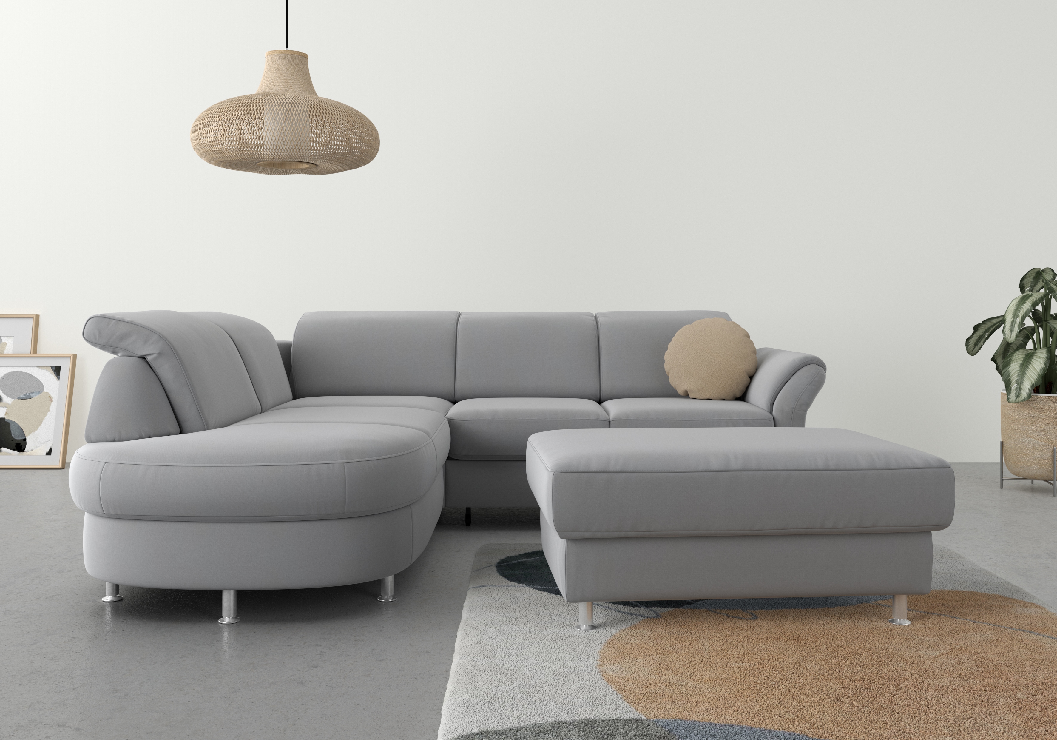 sit&more Ecksofa "Apulia L-Form" wahlweise Schlaffunktion, Bettkasten und Kopf- und Armteilverstellung