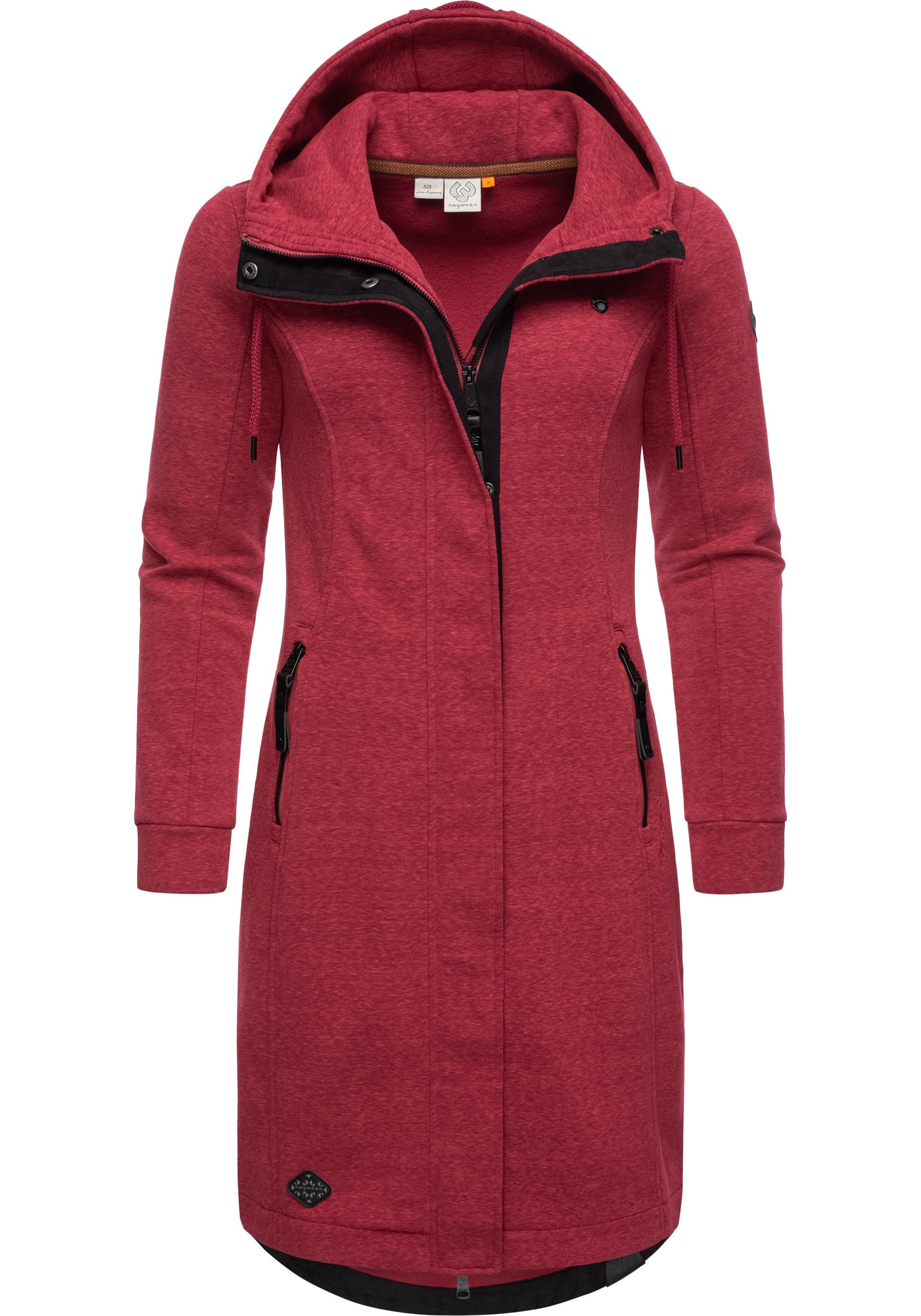 Ragwear Kurzmantel »Letti Long«, Übergangsjacke aus Fleece mit Kapuze
