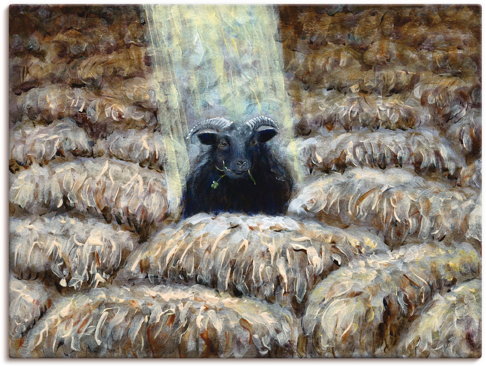 Artland Wandbild "Schwarzes Schaf", Haustiere, (1 St.), als Leinwandbild in verschied. Größen
