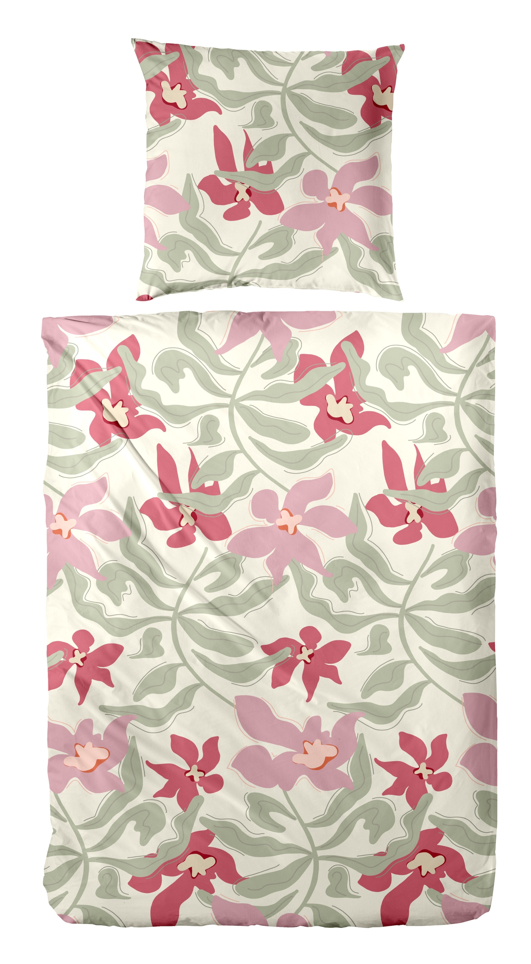 Primera Bettwäsche "Biber-Bettwäsche Matisse" 2 Stk. mit verspieltem Blumen günstig online kaufen