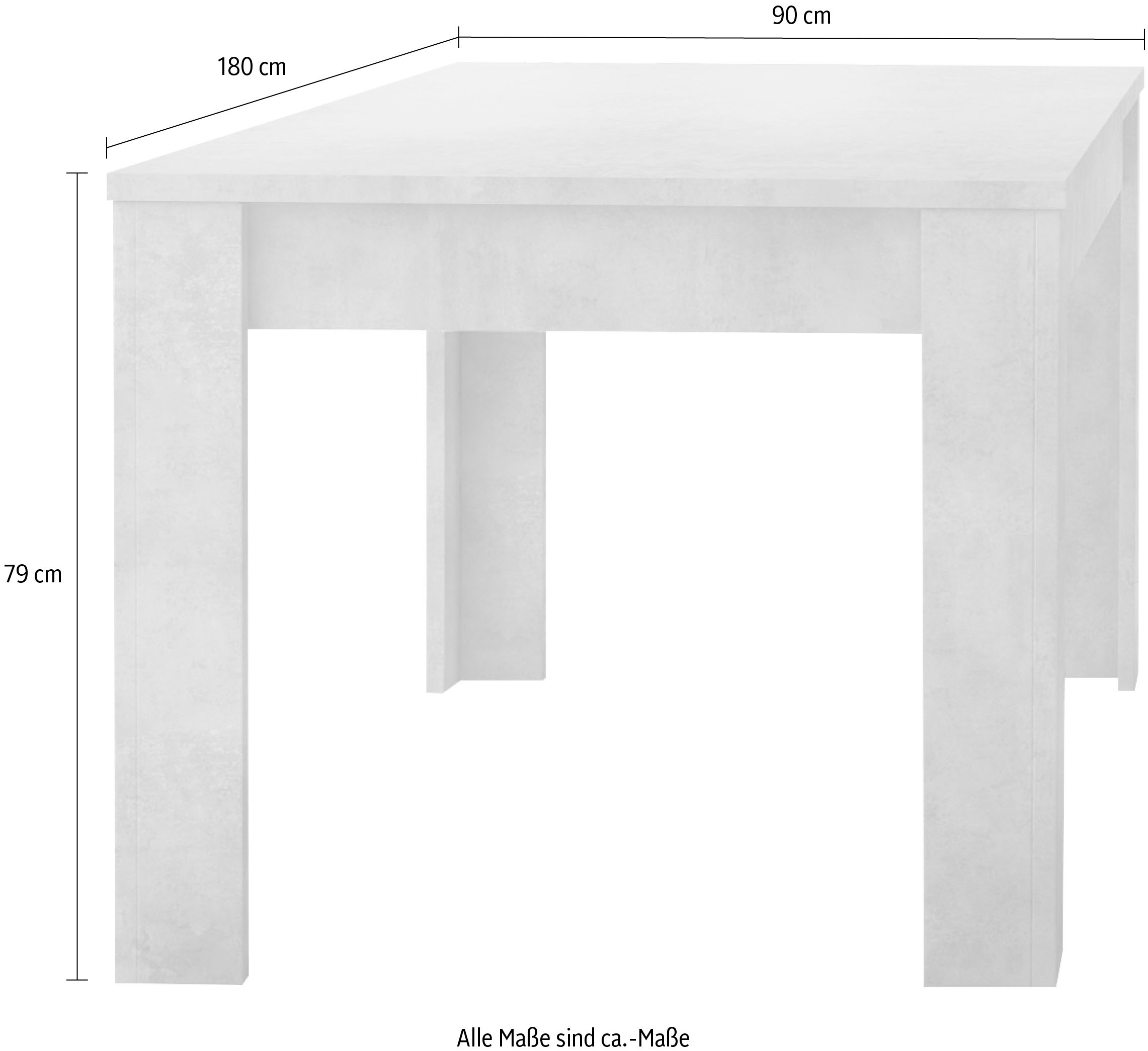 INOSIGN Esstisch »Dama 180 x 90 cm, Küchentisch, Esszimmertisch,«, rechteckig, Tischplattenstärke 22 mm, verschiedene Farben