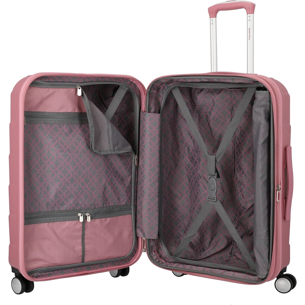 travelite Trolleyset »Kalisto, rose«, (3 tlg.), mit Volumenerweiterung;