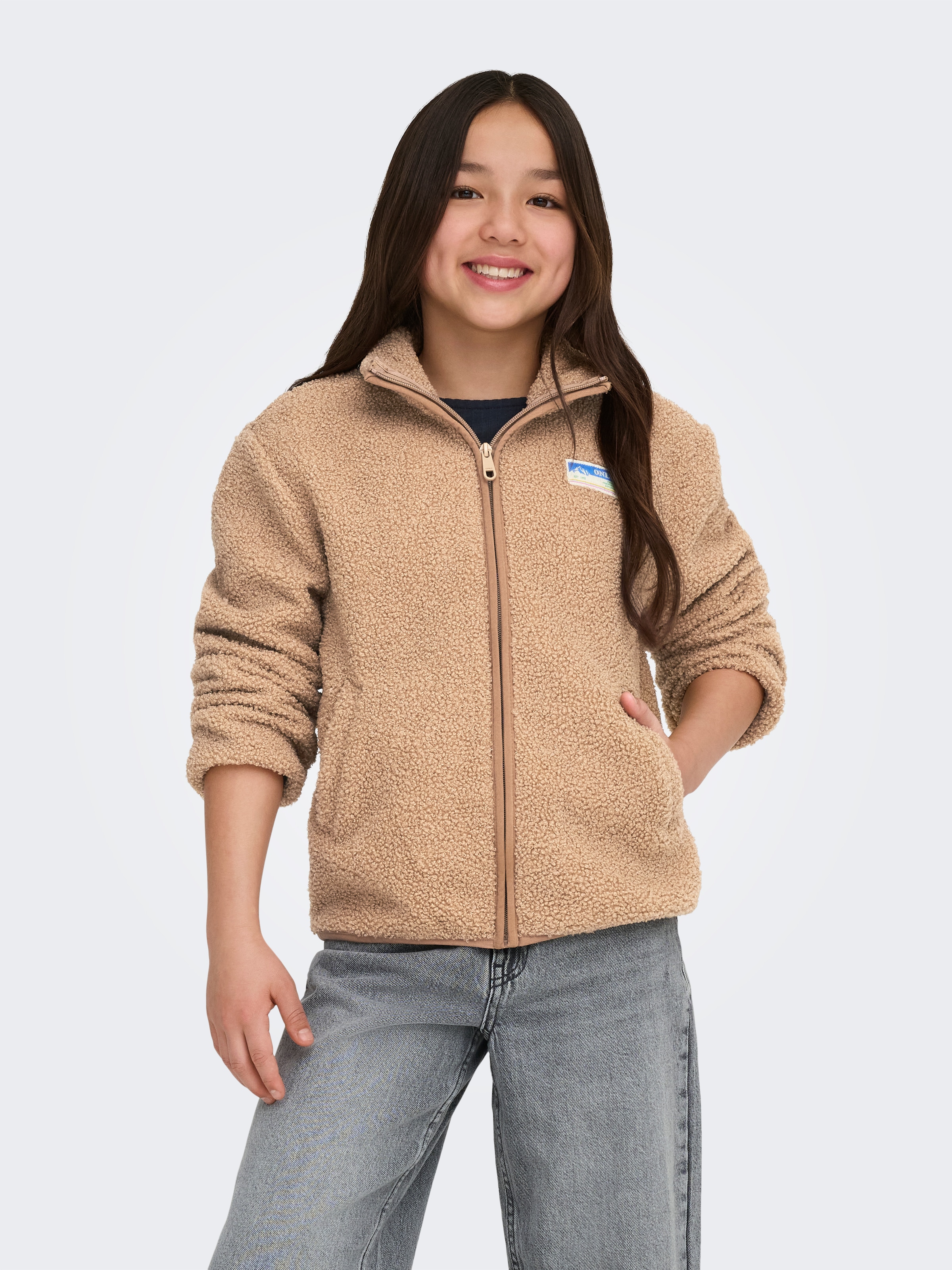 KIDS ONLY Fleecejacke »KOGEVA LIFE TEDDY JACKET CP OTW NOOS« ohne Kapuze