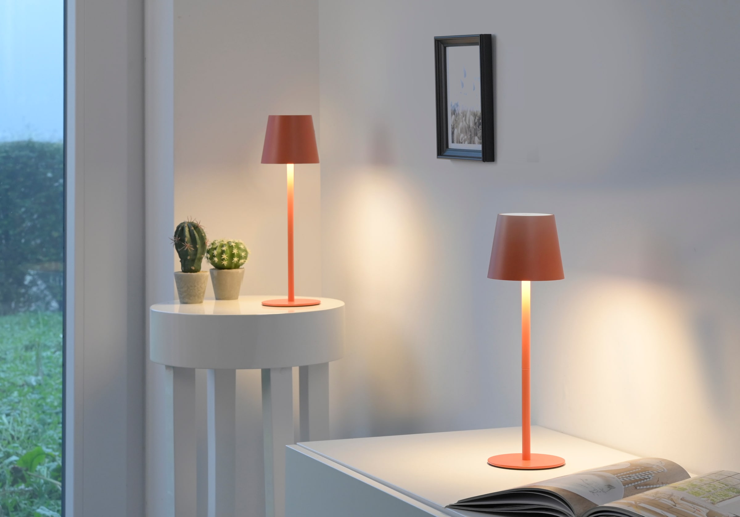 JUST LIGHT LED Tischleuchte »EURIA, 2er Set« LED-Board 2 Stk. Warmweiß LED Akku Tischlampe