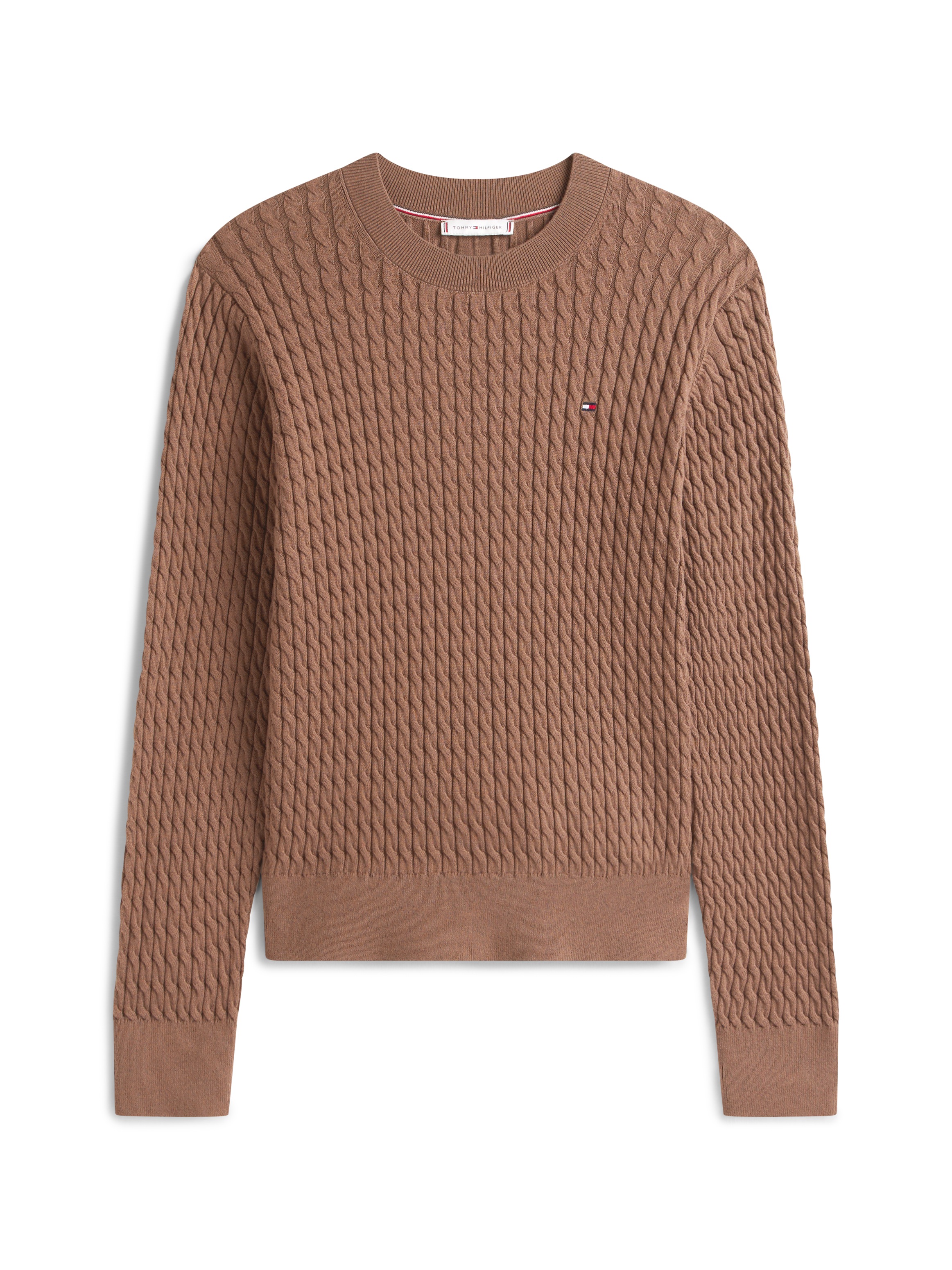 Thumbnail - Tommy Hilfiger Rundhalspullover "CO CABLE C-NK LS SWEATER" Baumwolle, mit Zopfmuster