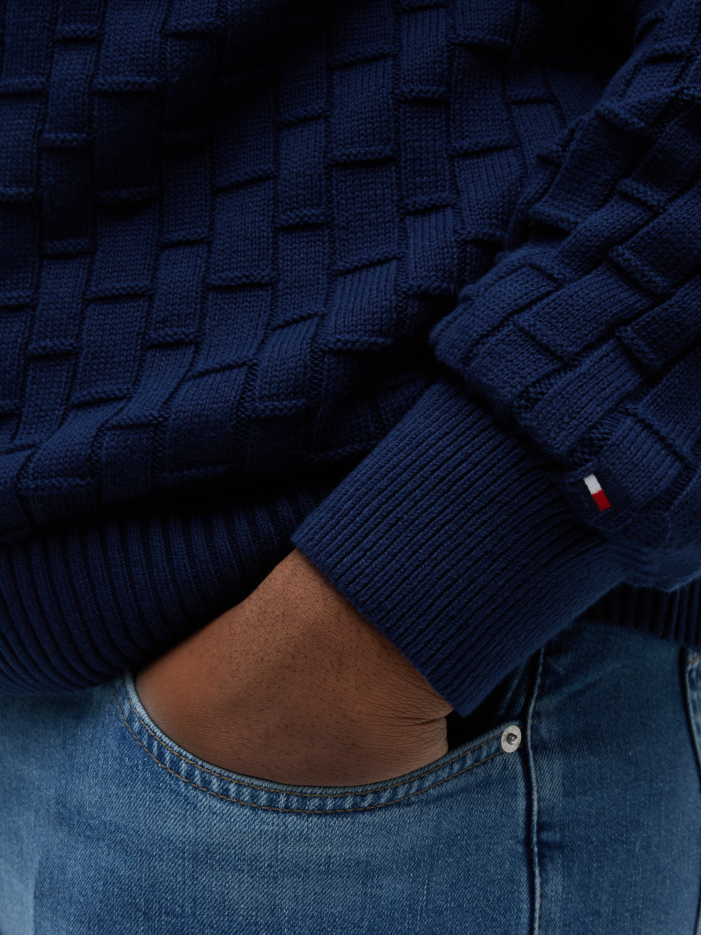 Tommy Hilfiger Big & Tall Rundhalspullover »BT-MOCK CABLE CREW NECK« Große Größen