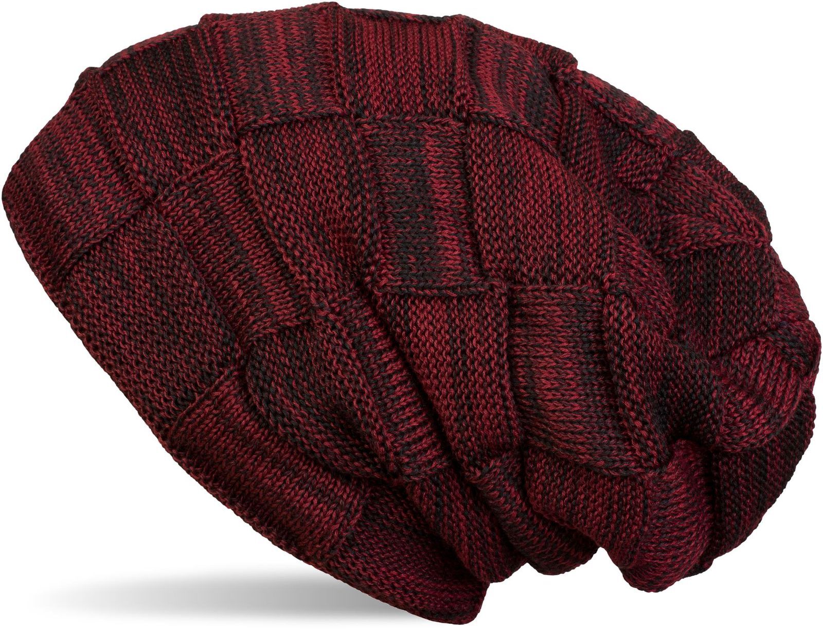 styleBREAKER Strickmütze "Feinstrick Beanie mit Karo Strick" 1 Stk.