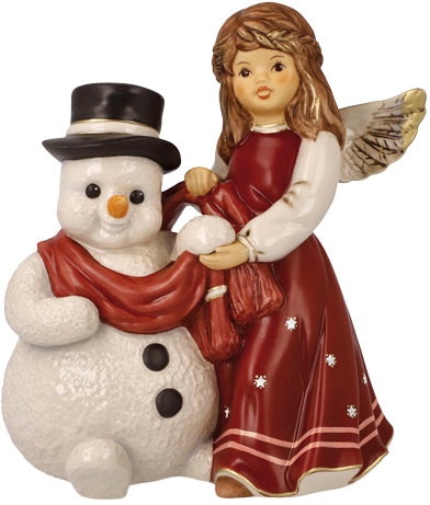 Goebel Engelfigur "Engel - Kuschelige Winternacht, Weihnachtsdeko, Höhe ca. 14,5 cm", Sammlerfigur, Weihnachtsfigur, Dek